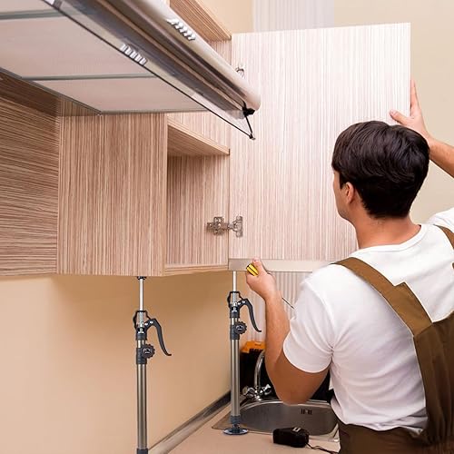 Miniatura 6 de MANQO Gato de gabinete para instalar poste de soporte de gabinete Sistema de soporte de tercera mano, barra de soporte ajustable, se extiende de