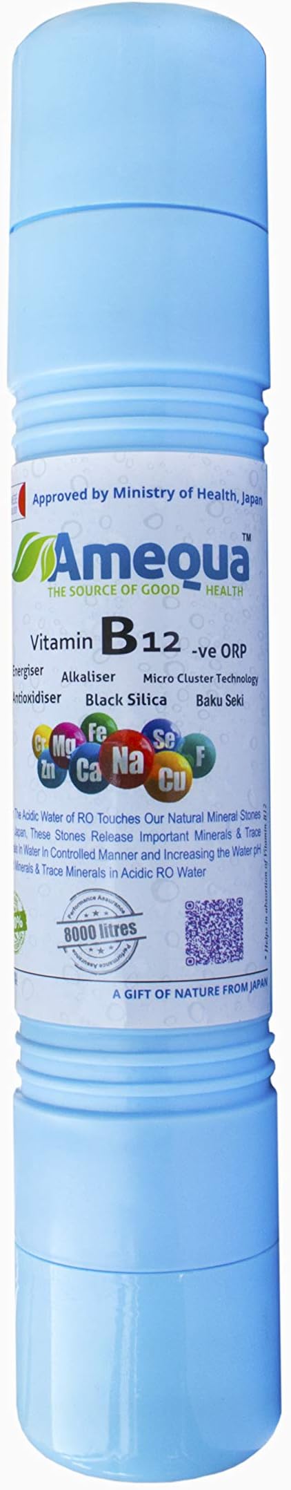 AMEQUA Japanese Alkaline Anti Oxident Mineral Inline Water Filter Cartridge - 1 Pcs