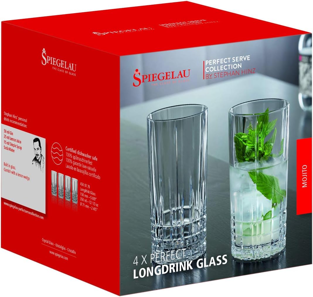 Spiegelau Perfect Serve Longdrink Glass, Crystal, Transparent, 15 x 7.1 x 7.1 cm