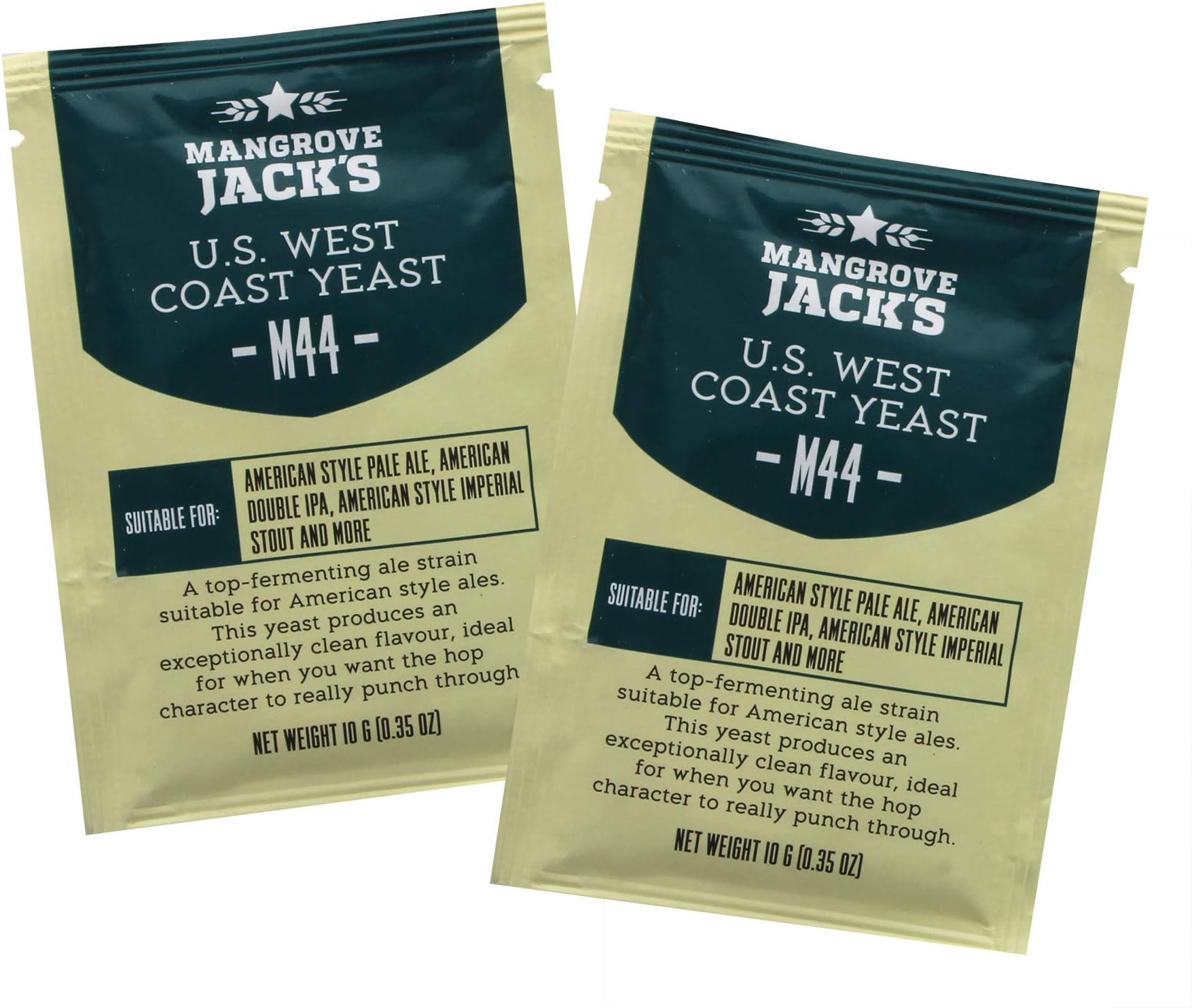 2x Mangrove Jack’s Yeast M44 US West Coast Craft Series Yeast 10g treats 23L