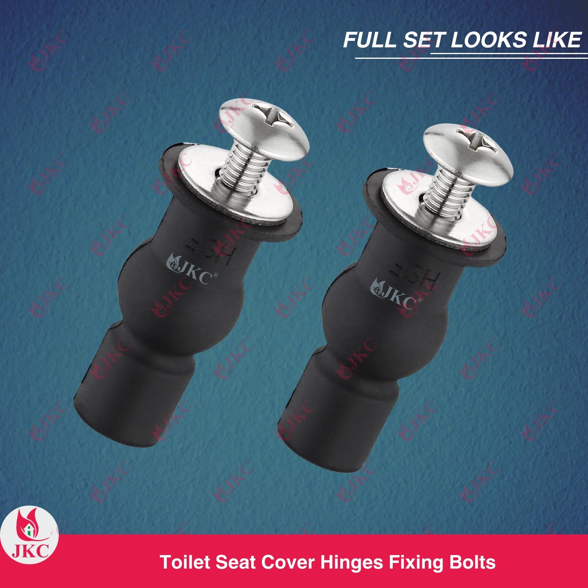 JKC SS Plastic Commode Seat Cover Hinges, Toilet Seat Screw Compatible with Toilet Seat Cover Hinges - 1 Pair (Left & Right) 1