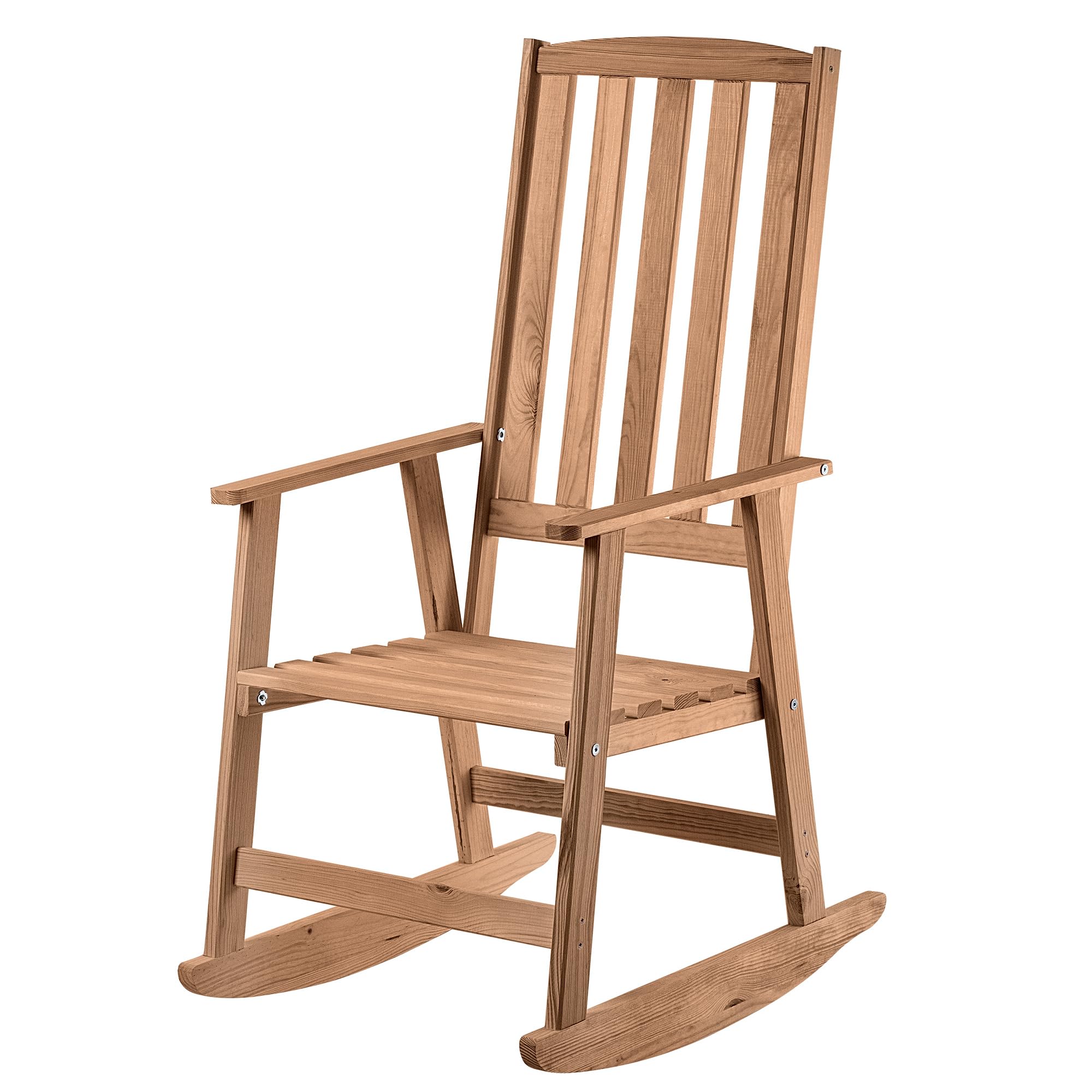 KADAX Fauteuil à bascule avec accoudoirs, fauteuil à bascule en bois, chaise à bascule de jardin, chaise de relaxation, chaise de jardin (foncé)