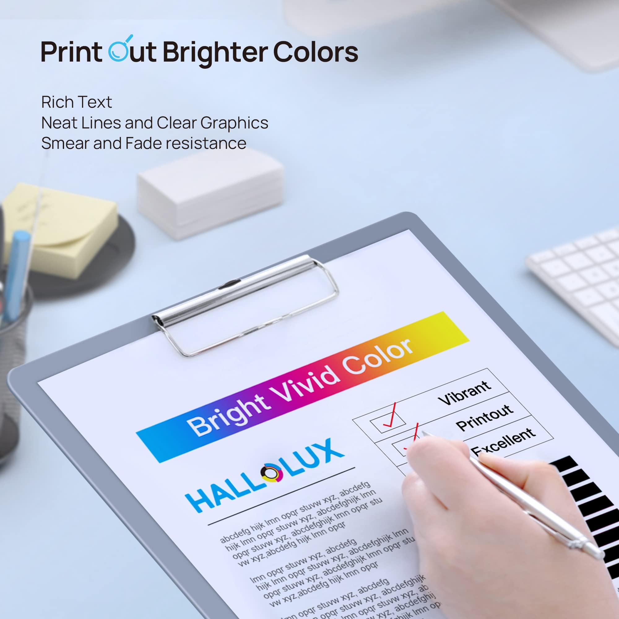 HALLOLUX Lot de 4 cartouches d'encre 910XL pour imprimantes HP 910 XL | Lot de cartouches d'encre HP 910XL compatibles avec imprimante Officejet Pro 8025 8030 8035 8028 8020 8010 8015 8018 8022