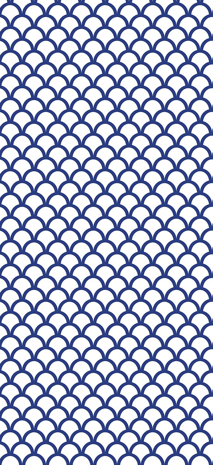 Tulup Oscurecedora con Estampado Persiana - Escamas Azules