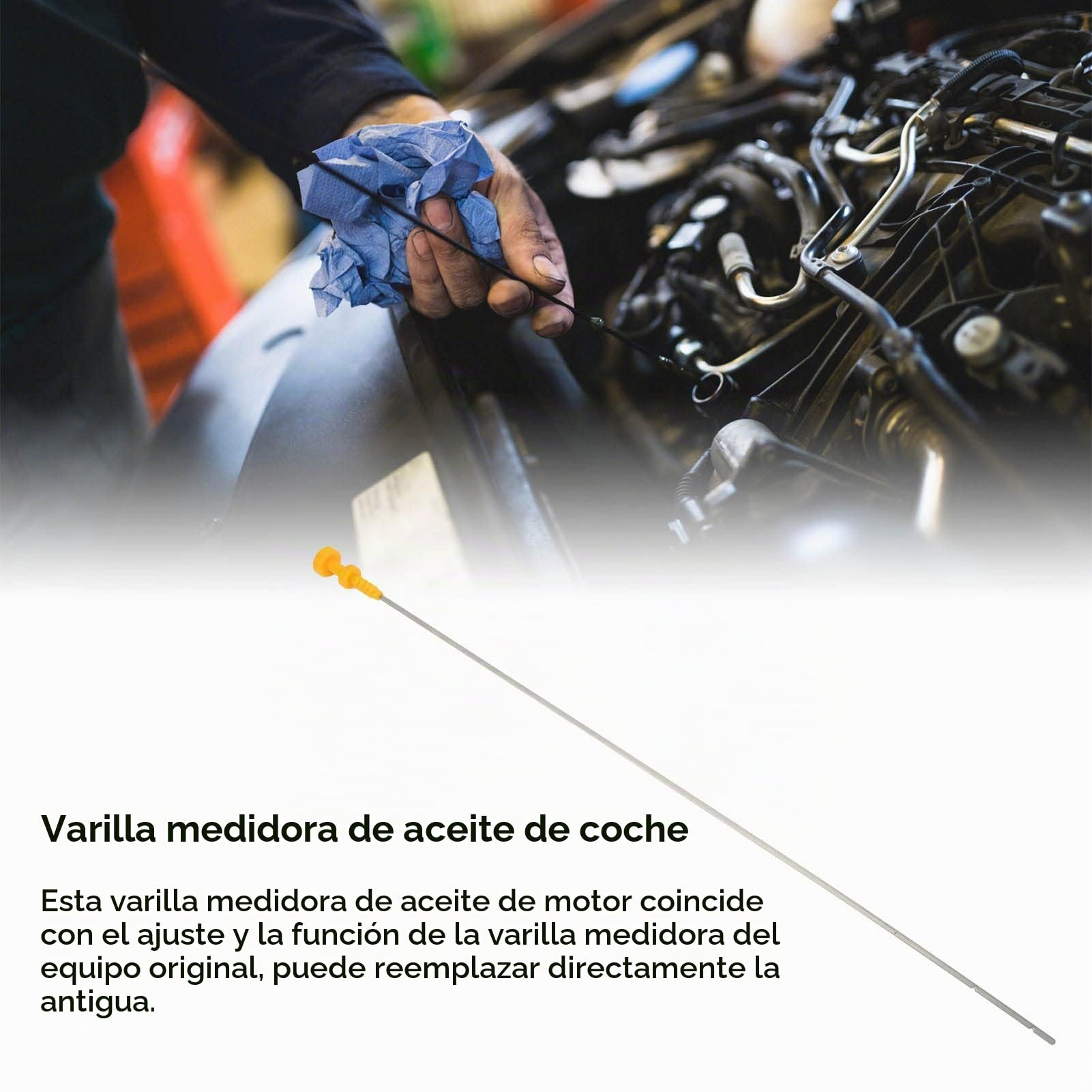 Varilla de Nivel de Aceite de Motor de Acero Inoxidable, Reemplazo 1174.49 para 106 205 206 306 405 Partner