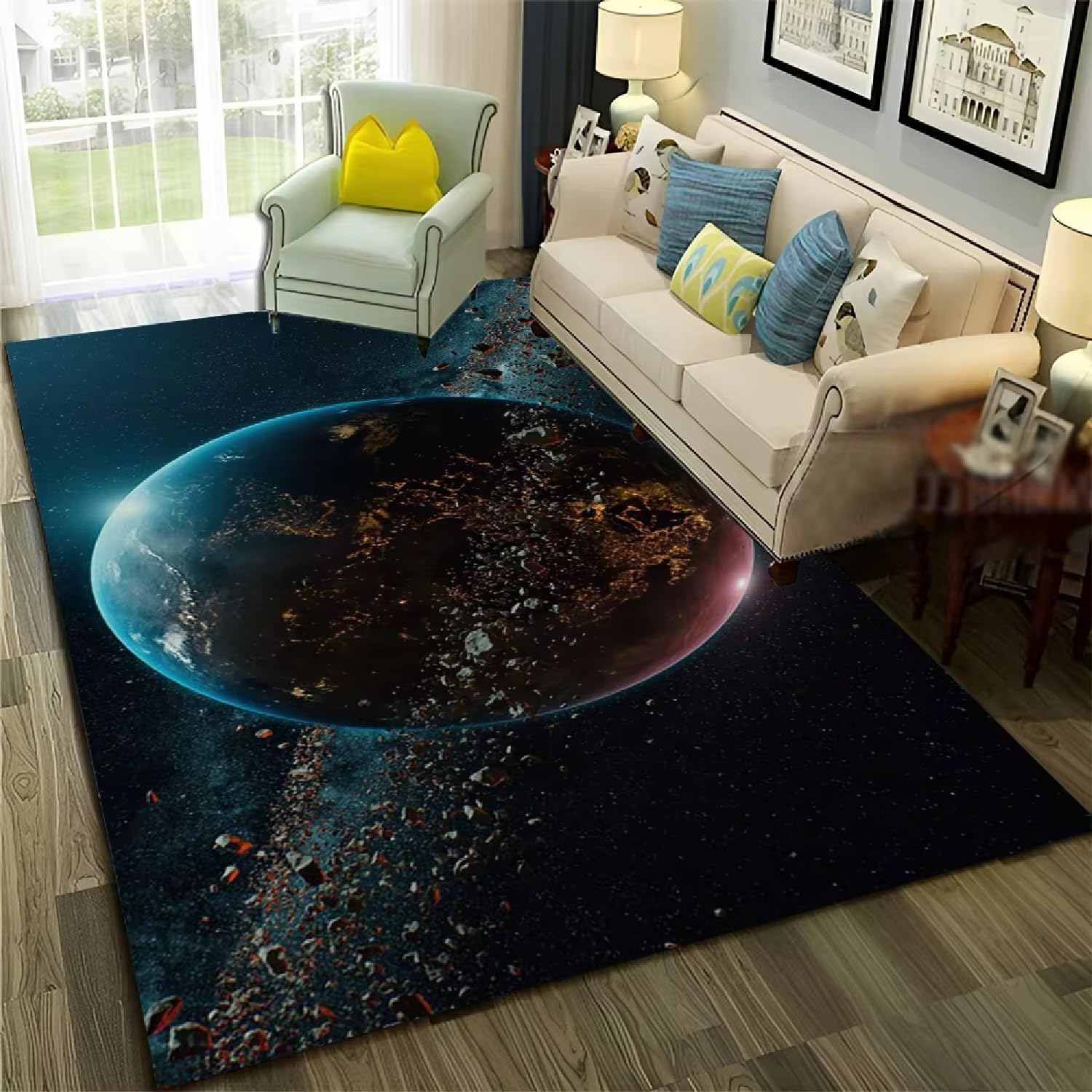 Tapis de sol lavable fini la poussière avec cette moquette planète