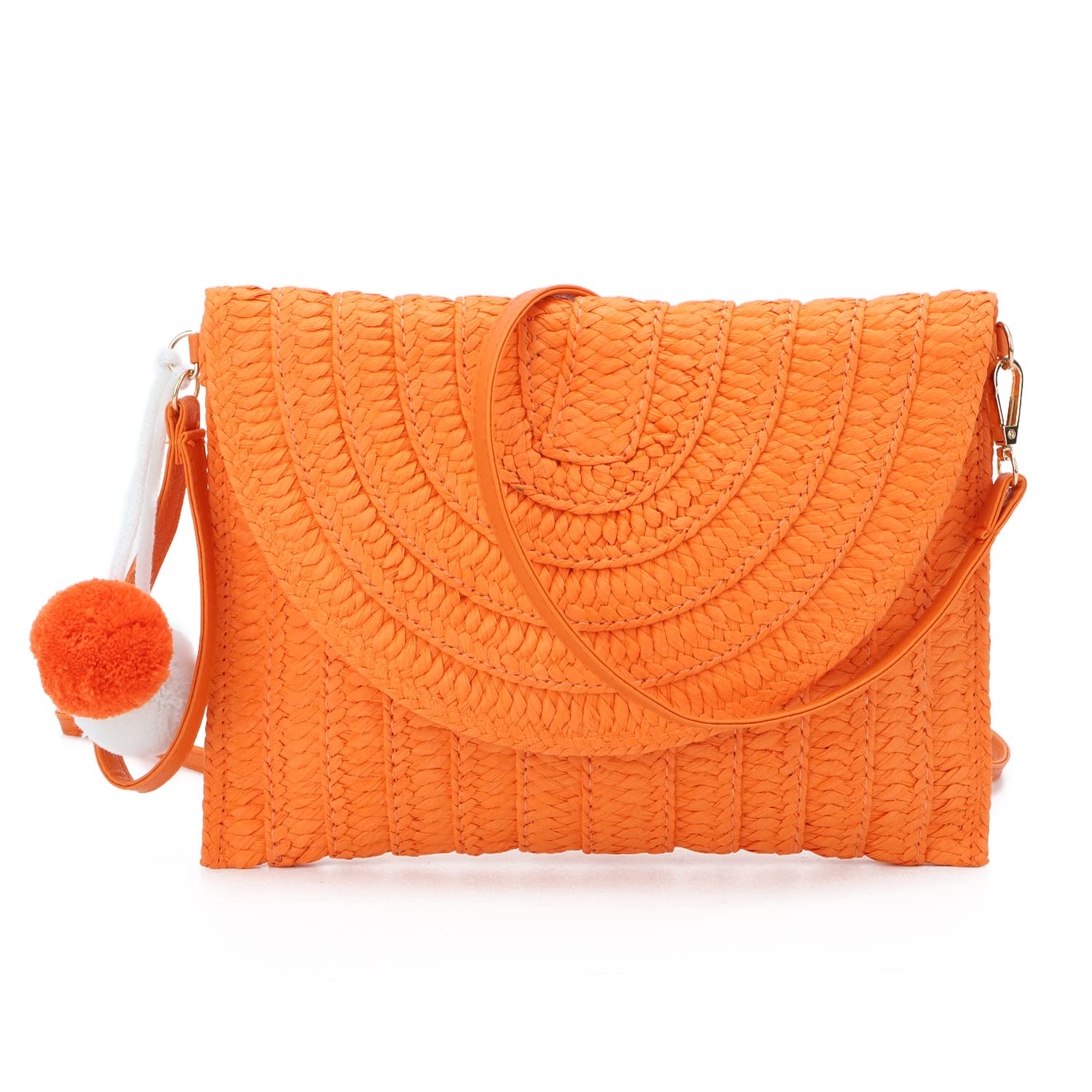 Sac à main d'embrayage de soirée en paille pour femme Sac à main de plage d'été Sac d'enveloppe tissé en paille