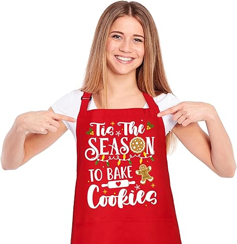 Funny Christmas Baking Apron, Cute Christmas Kitchen Baking Apron for Women, Christmas Aprons Gift
