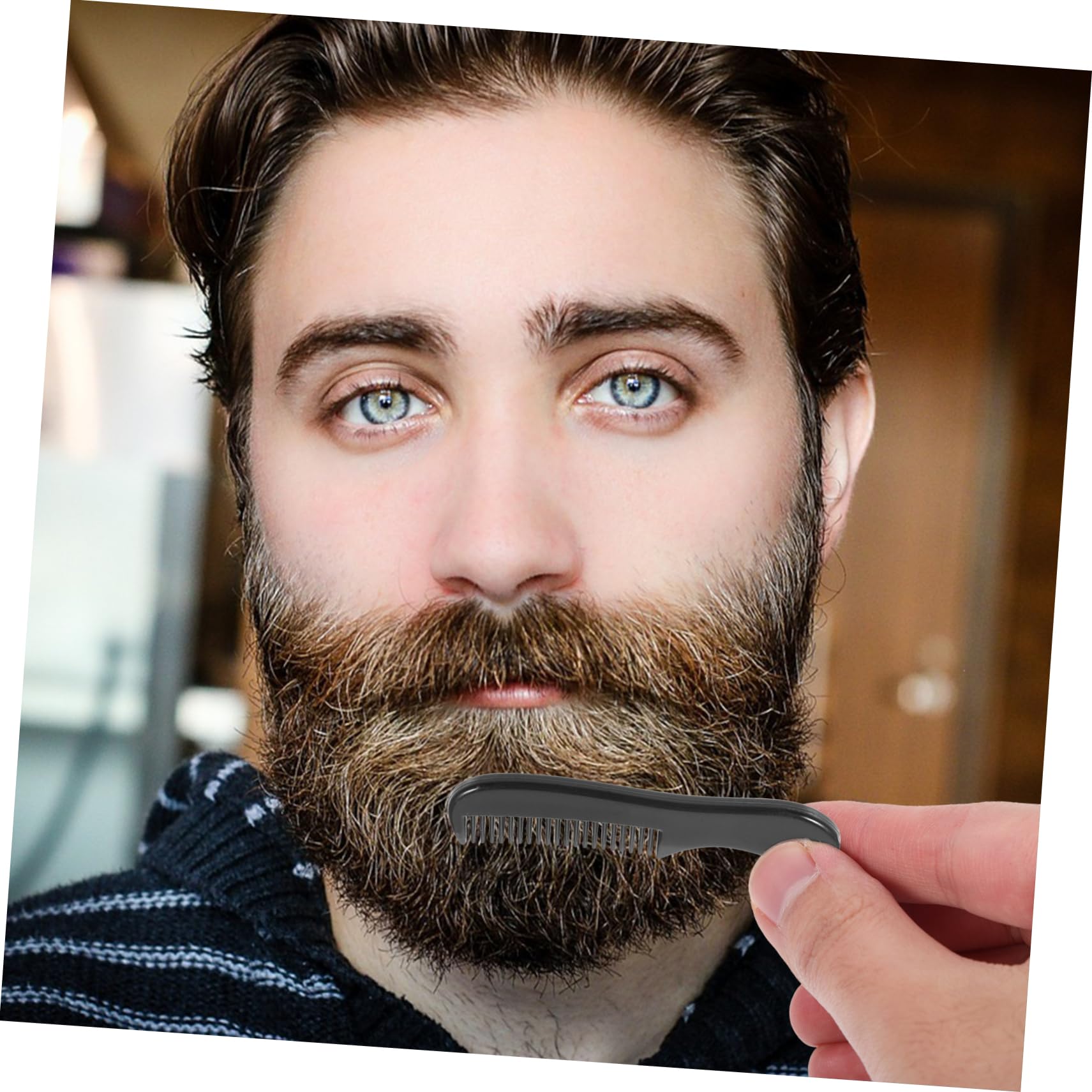 FRCOLOR 10pcs Portable Mens Beard Comb Durable Styling Comb for Travel Compact Grooming Accessory Fine Tooth Design for Easy and Smoothing Hair