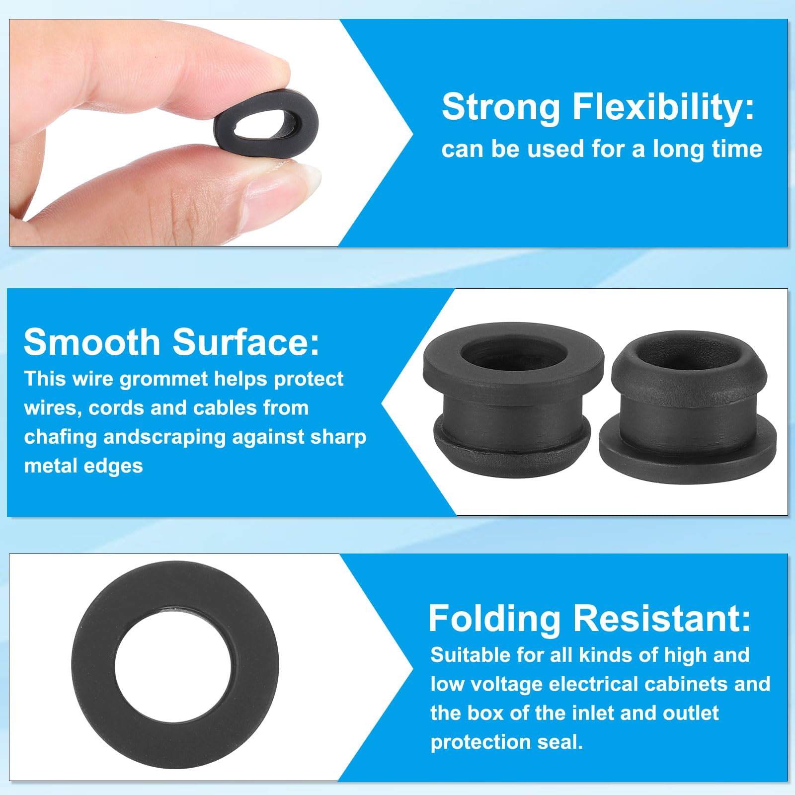 PATIKIL 12.5mm / 1/2 Inch Drill Hole,3/8 Inch ID Rubber Grommets - Image 3