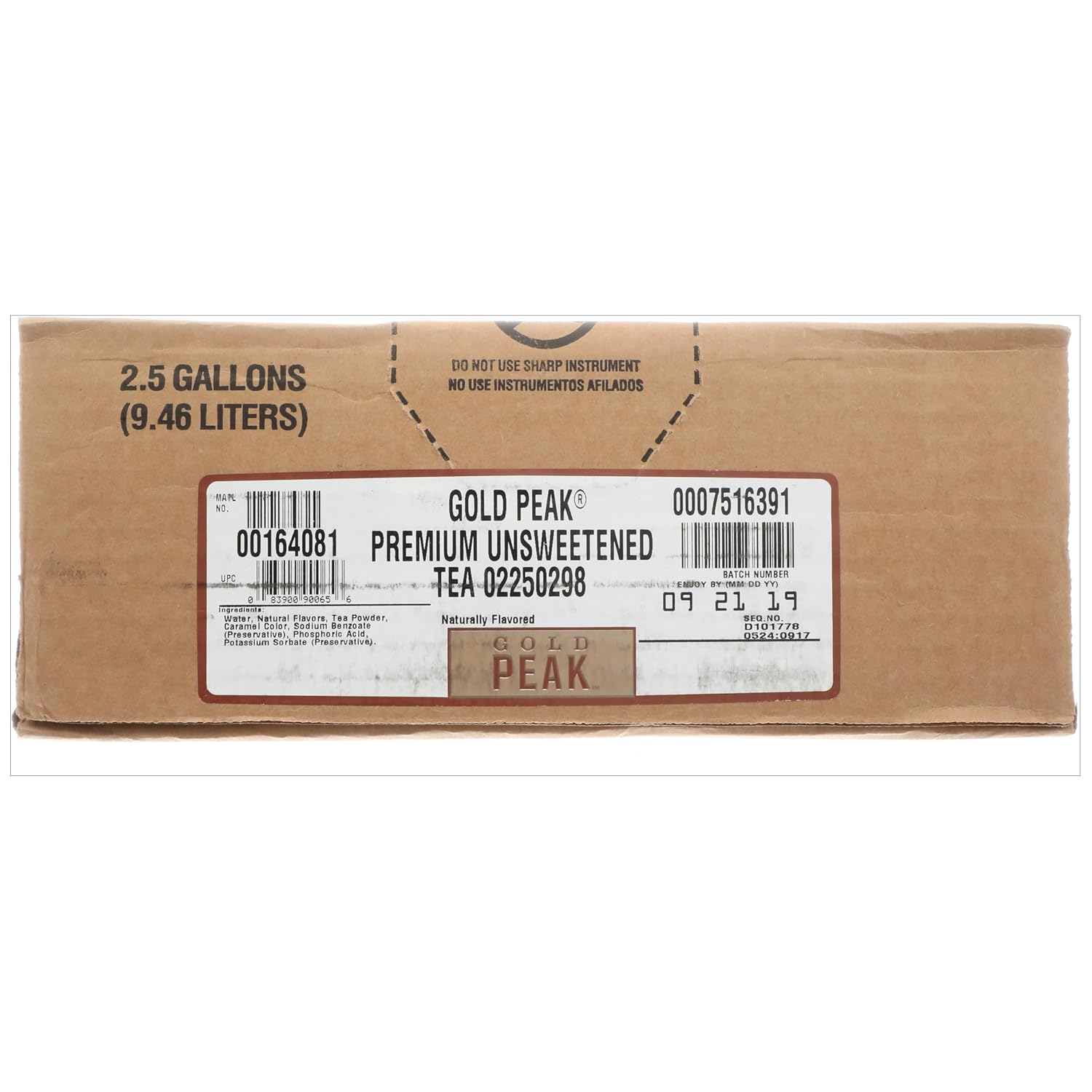 Gold Peak Unsweetened Black Tea Syrup Concentrate - 2.5 Gallon Bag-In-Box