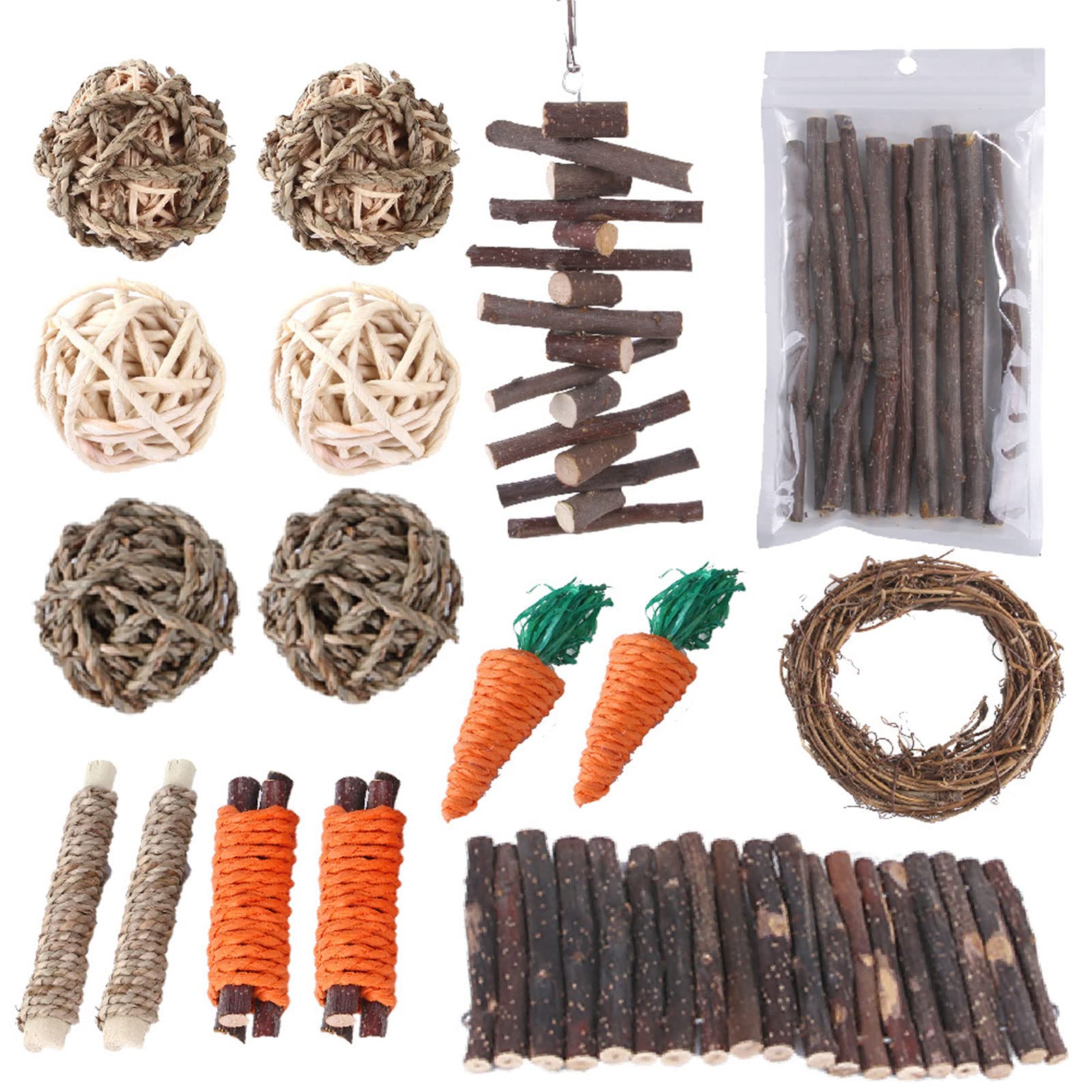 Jouet en bois naturel pour hamster et accessoires de cage