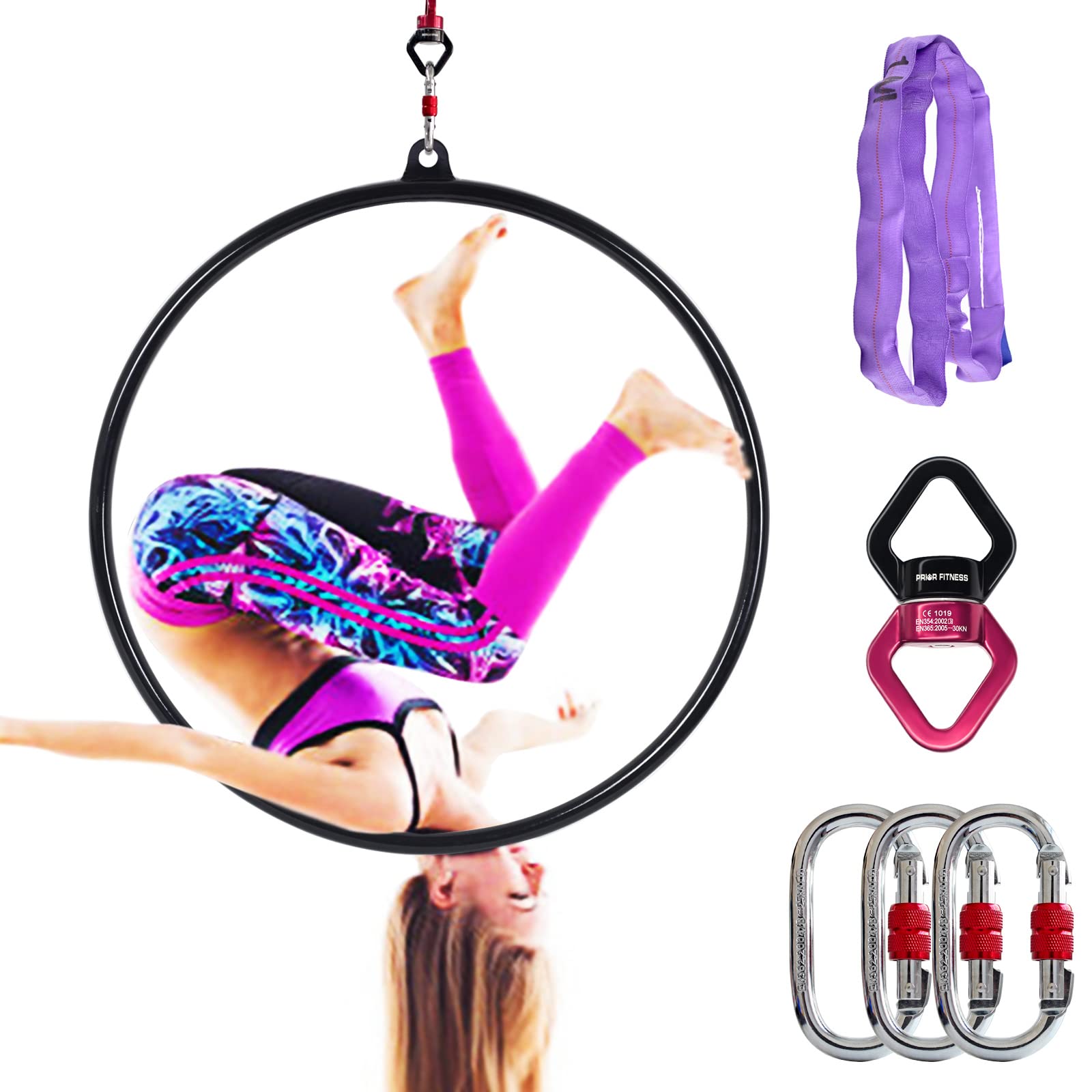 PRIOR FITNESS Aerial Hoop 33/35/37 inch Single Lyra Aerial Hoop Stainless Steel Hoop Circus Aerial Equipment for Acrobatics Performance