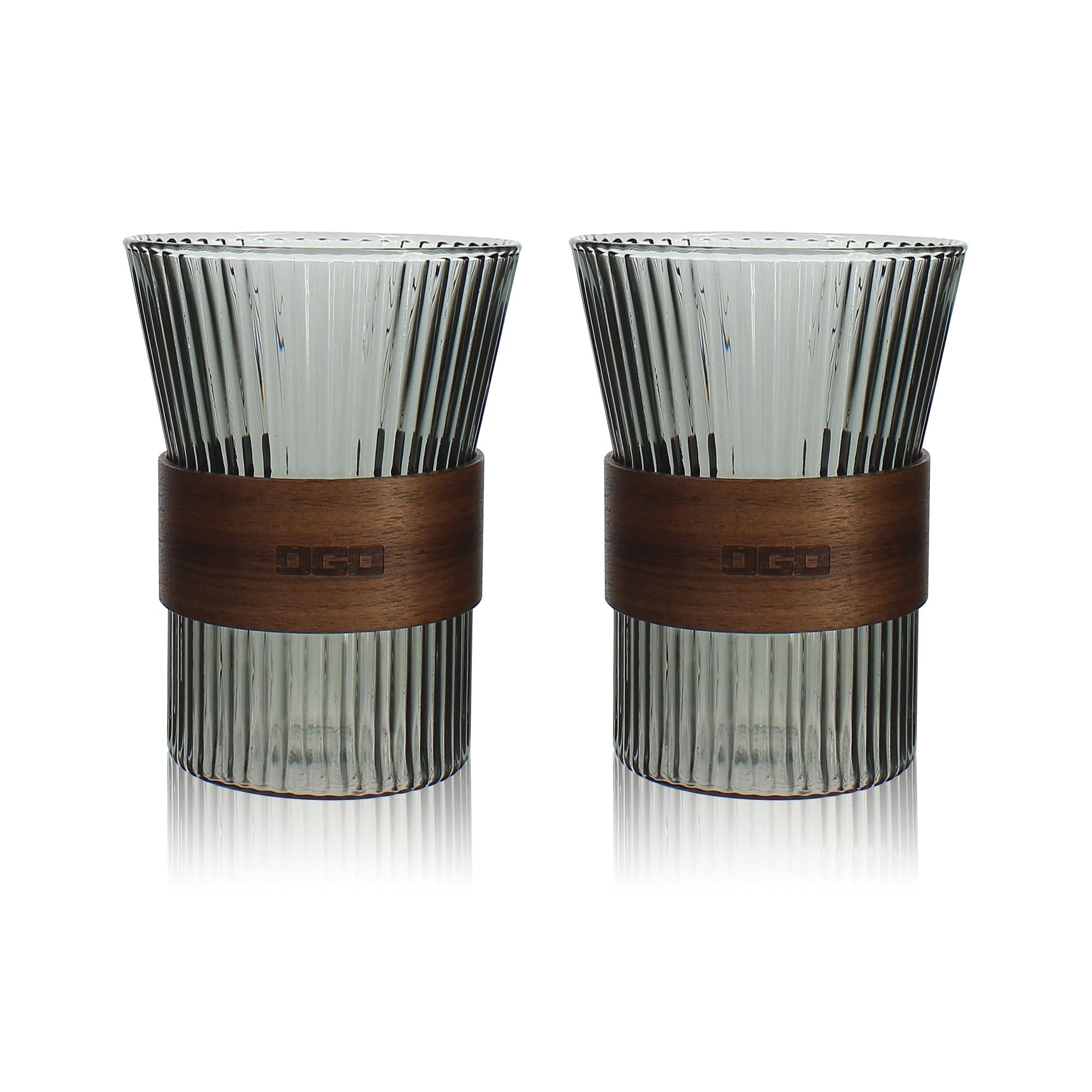 OGO LIVING - Lot de 2 tasses karl en verre borosilicate graphite - pour maison - convaincantes pour boire du thé -\">"OG