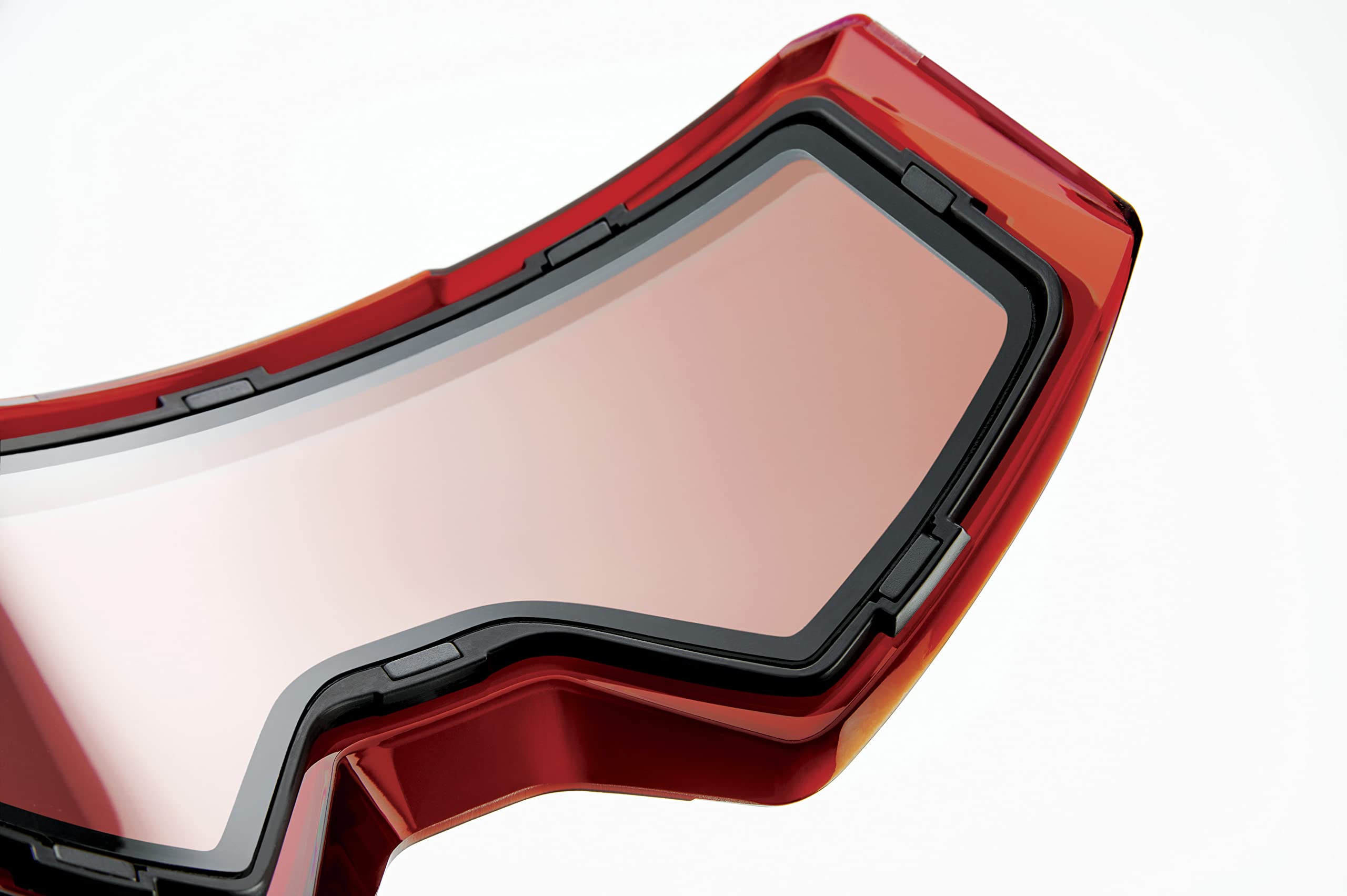 Lunettes de protection 100% Norg Hiper de qualité supérieure (noir/rouge, verres rouges miroirs)