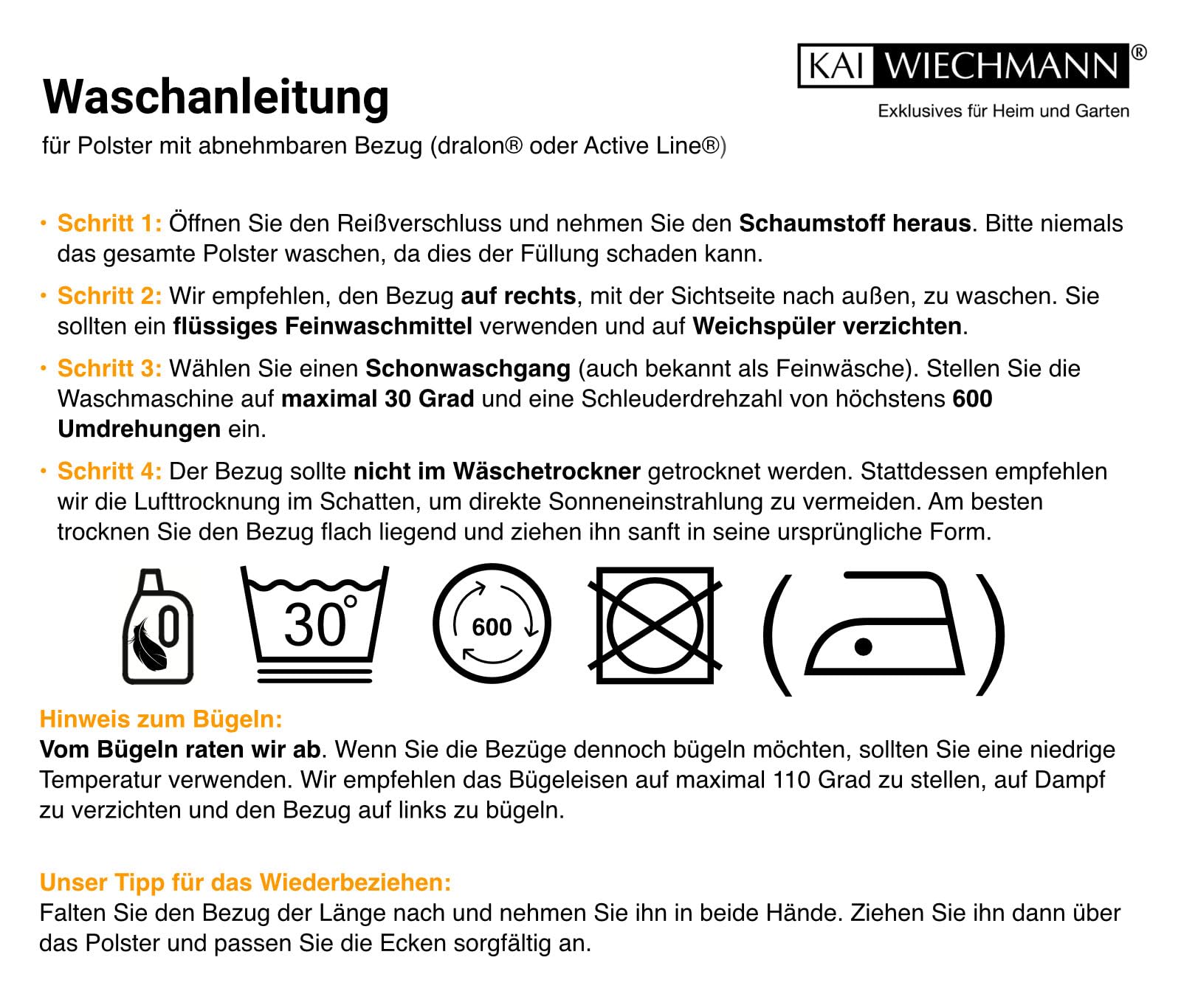 Kai Wiechmann Auflage Bananenbank Gartenbank Polster geschwungen 139 x 49 cm weiß Premium