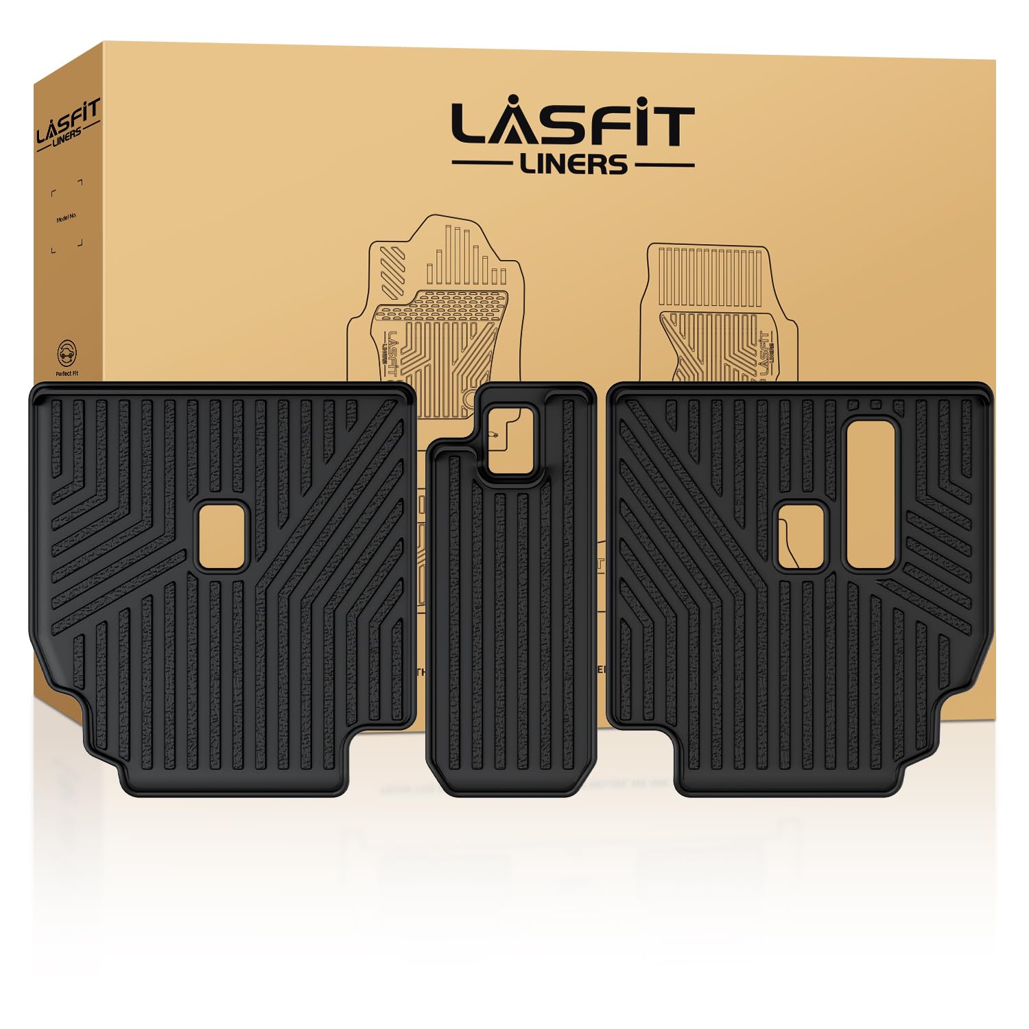 LASFIT Cargo Mat for Toyota 4Runner 2013-2024 Fit 7-Seats 2nd Row Seatback