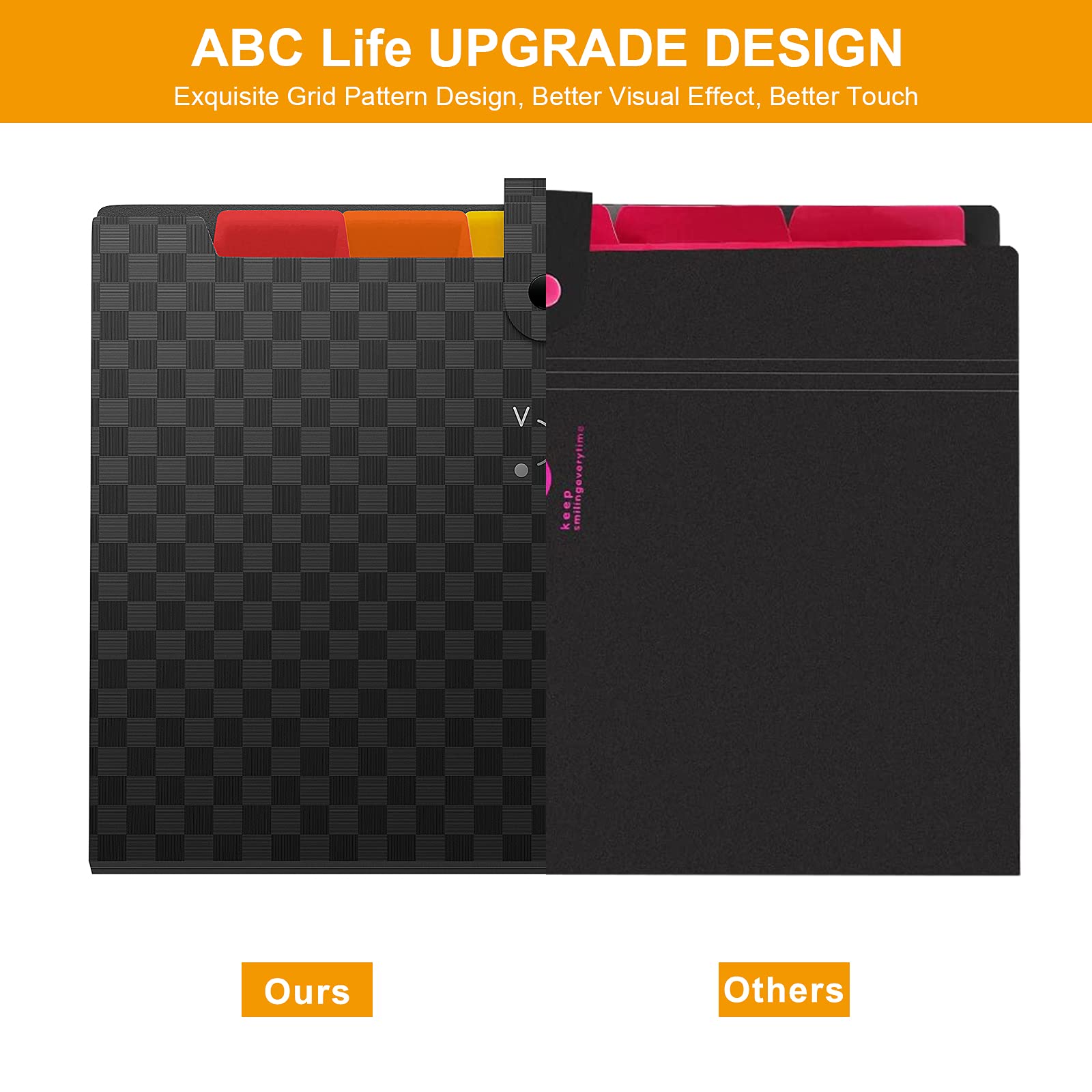 ABC life 3 Pack Expanding File Folder Organiser with Upgrad Grid