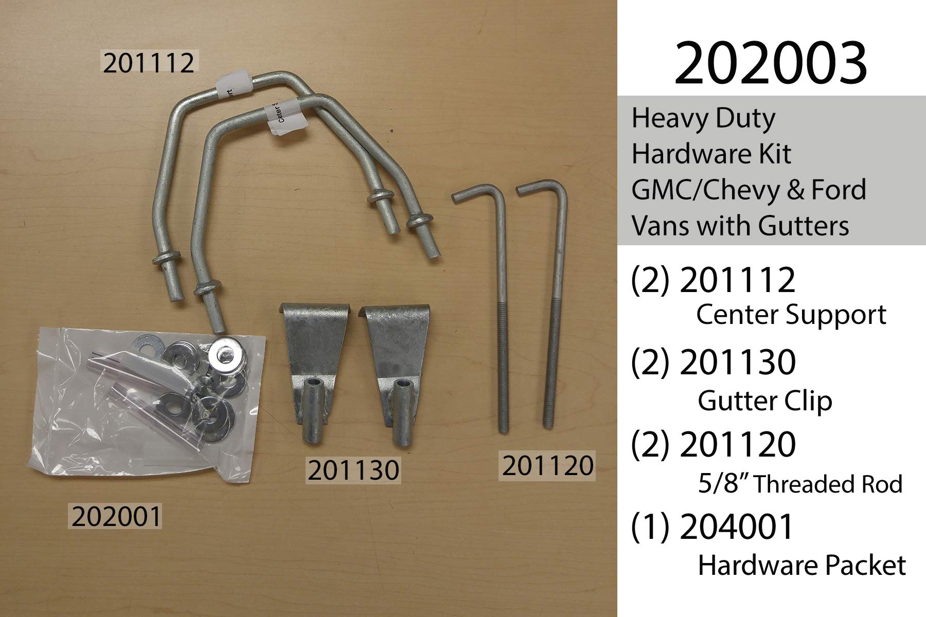 Amazon.com: Topper Manufacturing Heavy Duty Kit (Center Supports) - Fits  '96 & Up GMC/Chevy Express & '92 & Up Ford Econoline Standard Length Vans :  Automotive