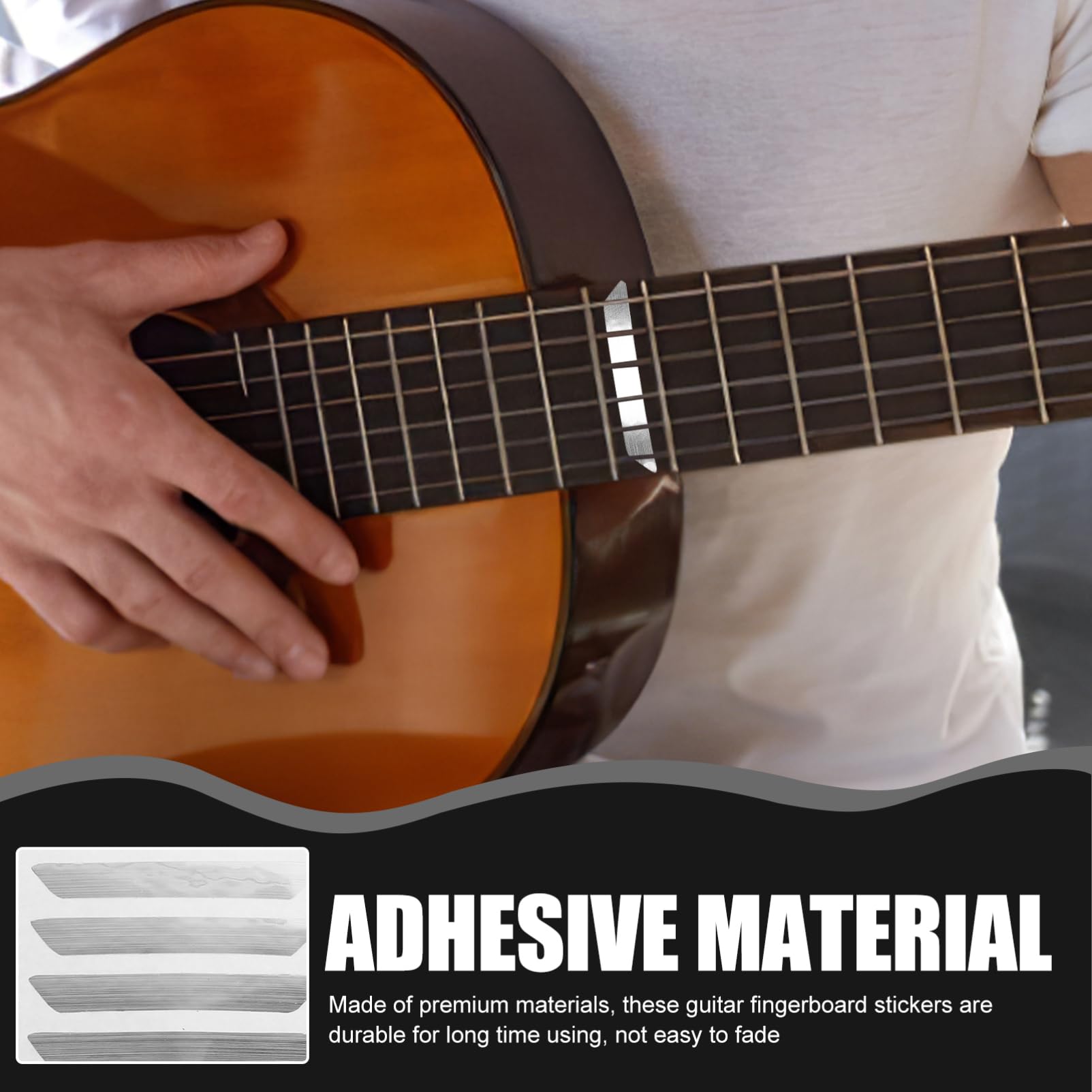 ibasenice 20fogli Adesivi Autoadesivi Per Tastiera Chitarra Elettrica Di Mappe Note Musicali Facili Da Applicare e Rimuovere Per Principianti e Chitarristi