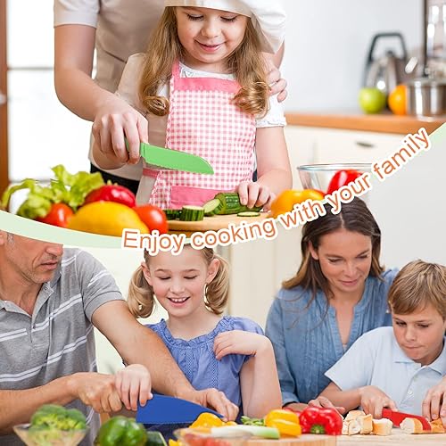 Miniatura 6 de Juego de 36 cuchillos de cocina de plástico para niños cuchillos de cocina seguros para niños cuchillos de nailon de colores cuchillos a prueba de