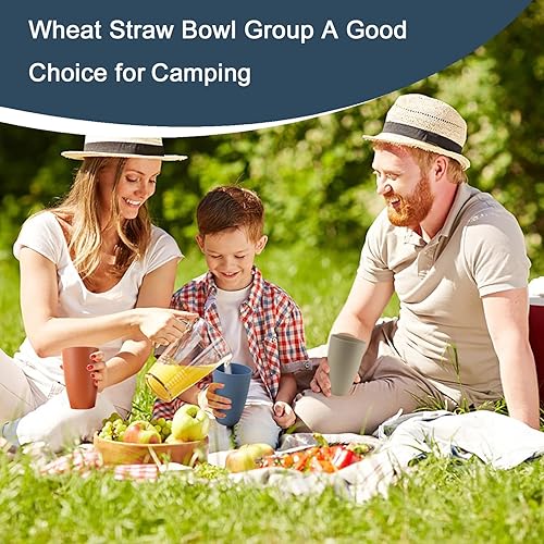 Miniatura 7 de PYRMONT Paquete de 6 vasos de plástico con pajita de trigo de 20 onzas irrompibles para niños, vasos para cocina, vasos duraderos reutilizables para