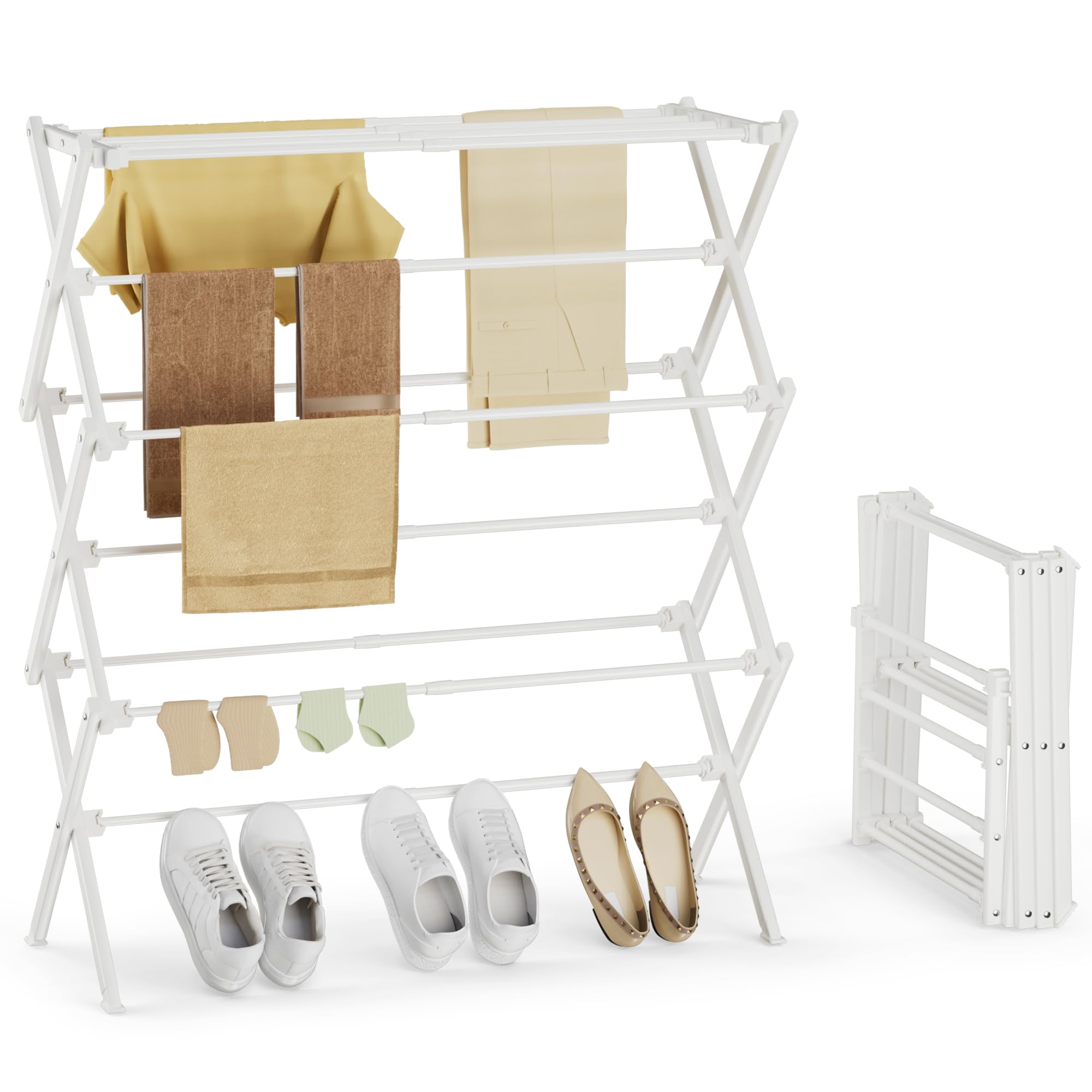 Photo 1 of SpaceHidden Collapsible Laundry Drying Rack for Small Spaces, White