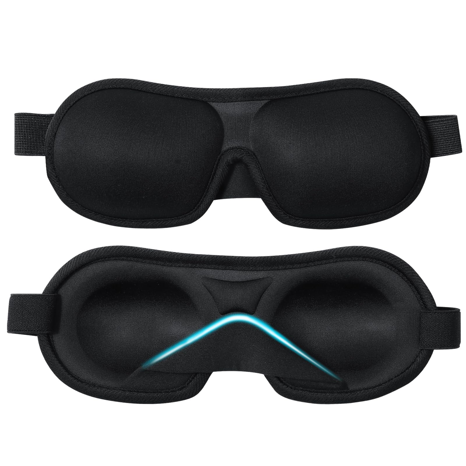Brencco Antifaz para Dormir, Sleep Mask Antifaz Dormir para Mujer y Hombre, Máscara de Viaje 3D Antiligera Tapa Ojos para Dormir Anti-Luz Mascara Dormir