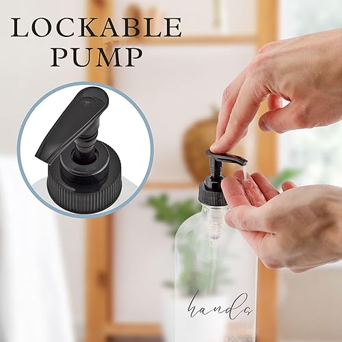 Miniatura 5 de Cornucopia Brands Botellas de bomba para platos de manos de 16 onzas (transparentes, juego de 2) dispensadores de bomba para cocina y hogar