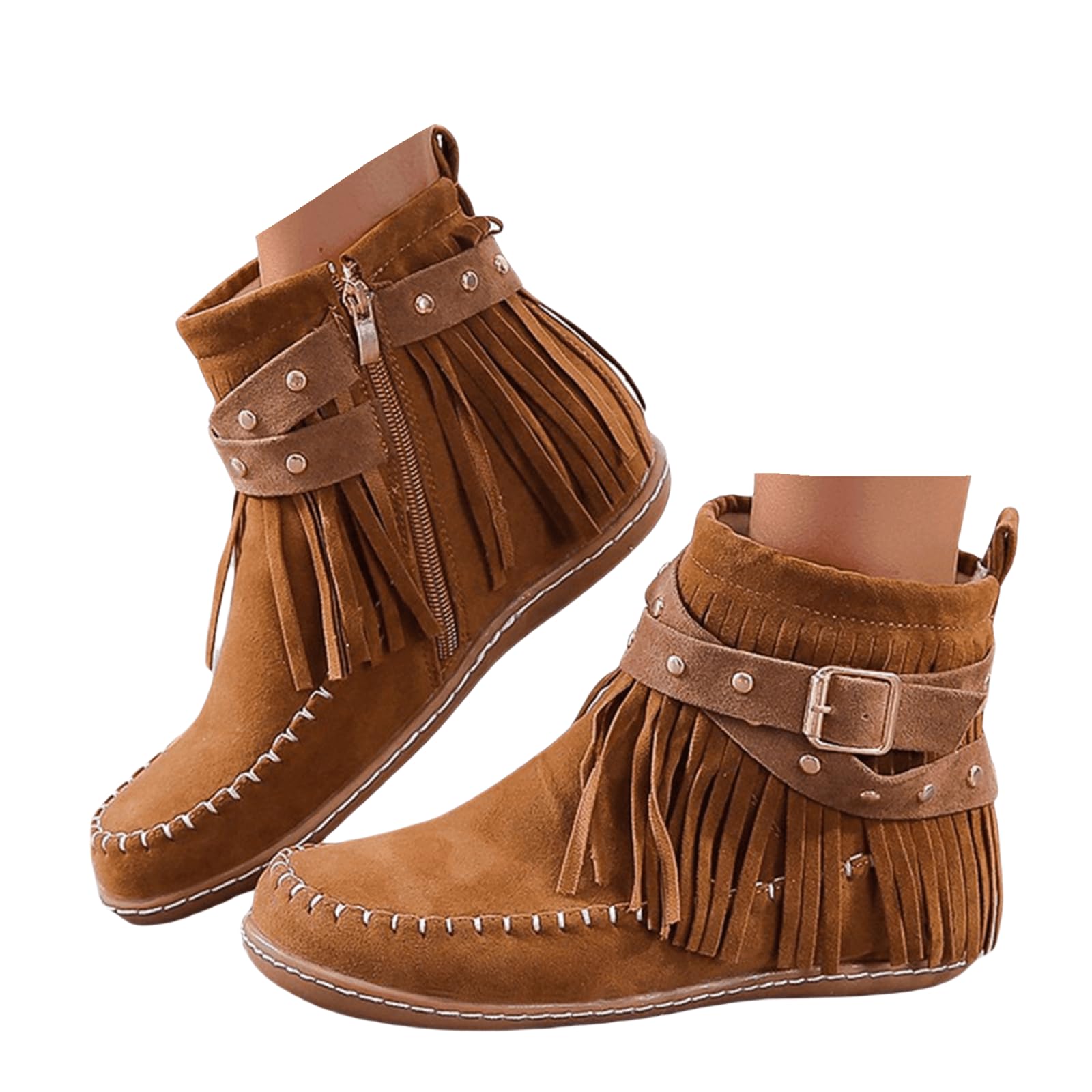 Womens Boots Ankle Booties Comfort Classic Fringe Boots Ladies Western Casual Dressy Fashion Retro Short Booties 2025