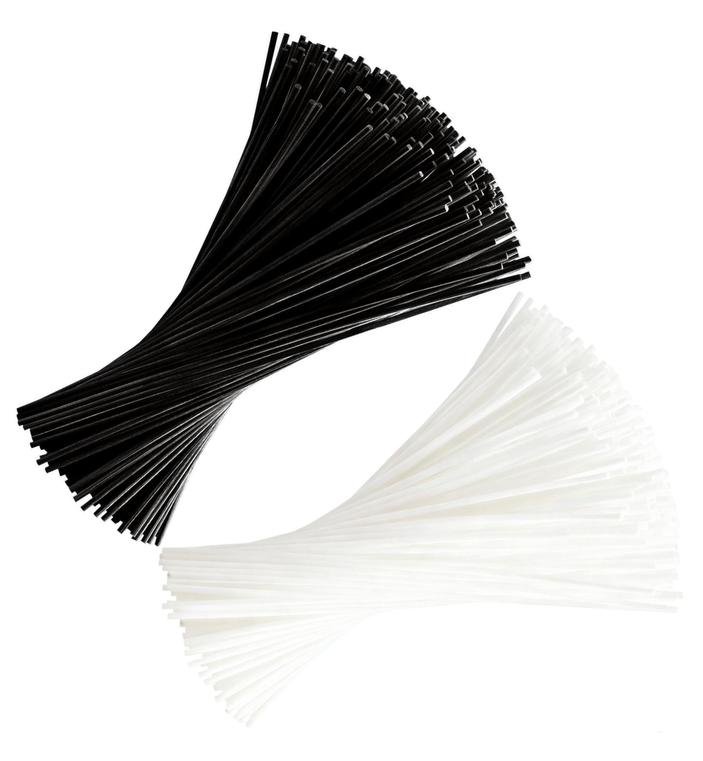 Dwuent White+Black Reed Diffuser Sticks, Reeds For Diffusers, Diffuser Reeds Sticks, 200Pcs Black And White Natural Rattan Aroma Diffuser Replacement Refill, 18Cm Long, For Home Office Spa Bedroom