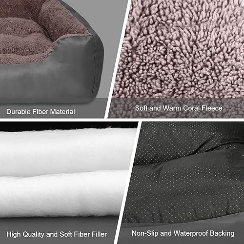 Miniatura 6 de PUPPBUDD Camas para perros extragrandes, cama rectangular lavable para perro, cómoda y transpirable, sofá para mascotas, cama ortopédica para perros