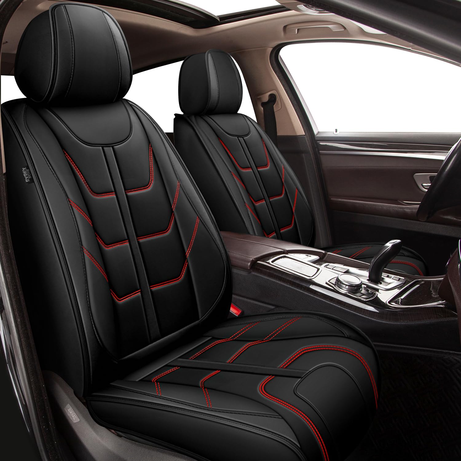 Photo 1 of TTX Car Seat Covers Fit for Chevrolet Chevy Trax 2024 Full Set - Waterproof Leather Seat Protector with Airbag Compatible Automotive 5 Seat Cushions Cover(Redline)