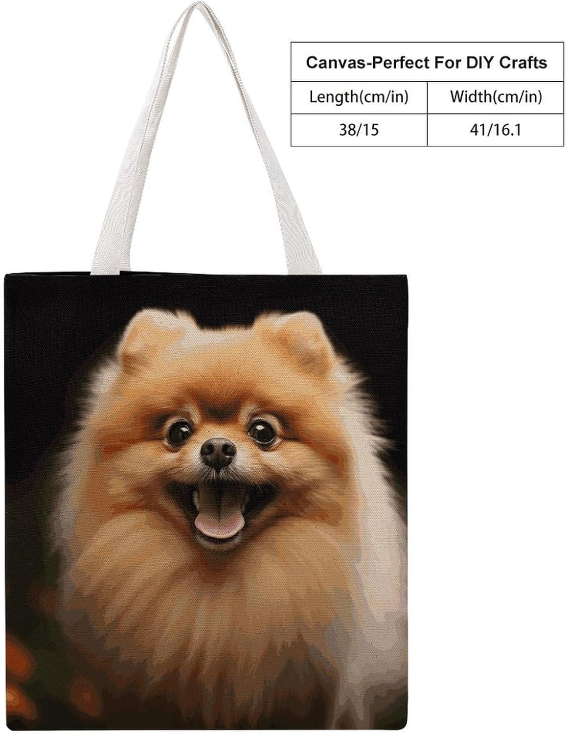 Pomeranian Canvas Tote Bag Reusable Grocery Bag image 4