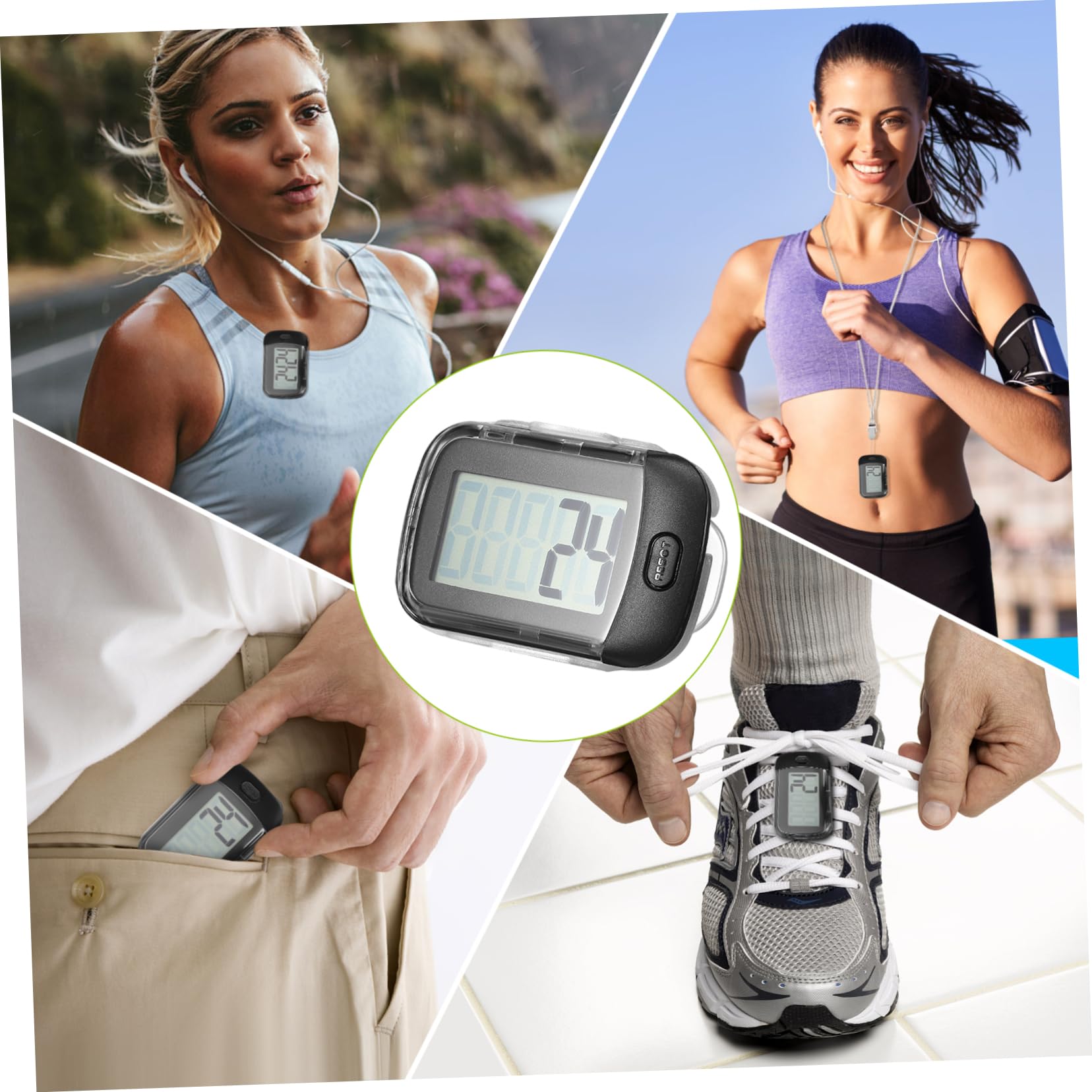 ibasenice Podomètre À Clip Capteur De Pas Portable Compteur De Marche pour Personnes Âgées Mesure De La Cheville Petit Tracker Plastique Noir