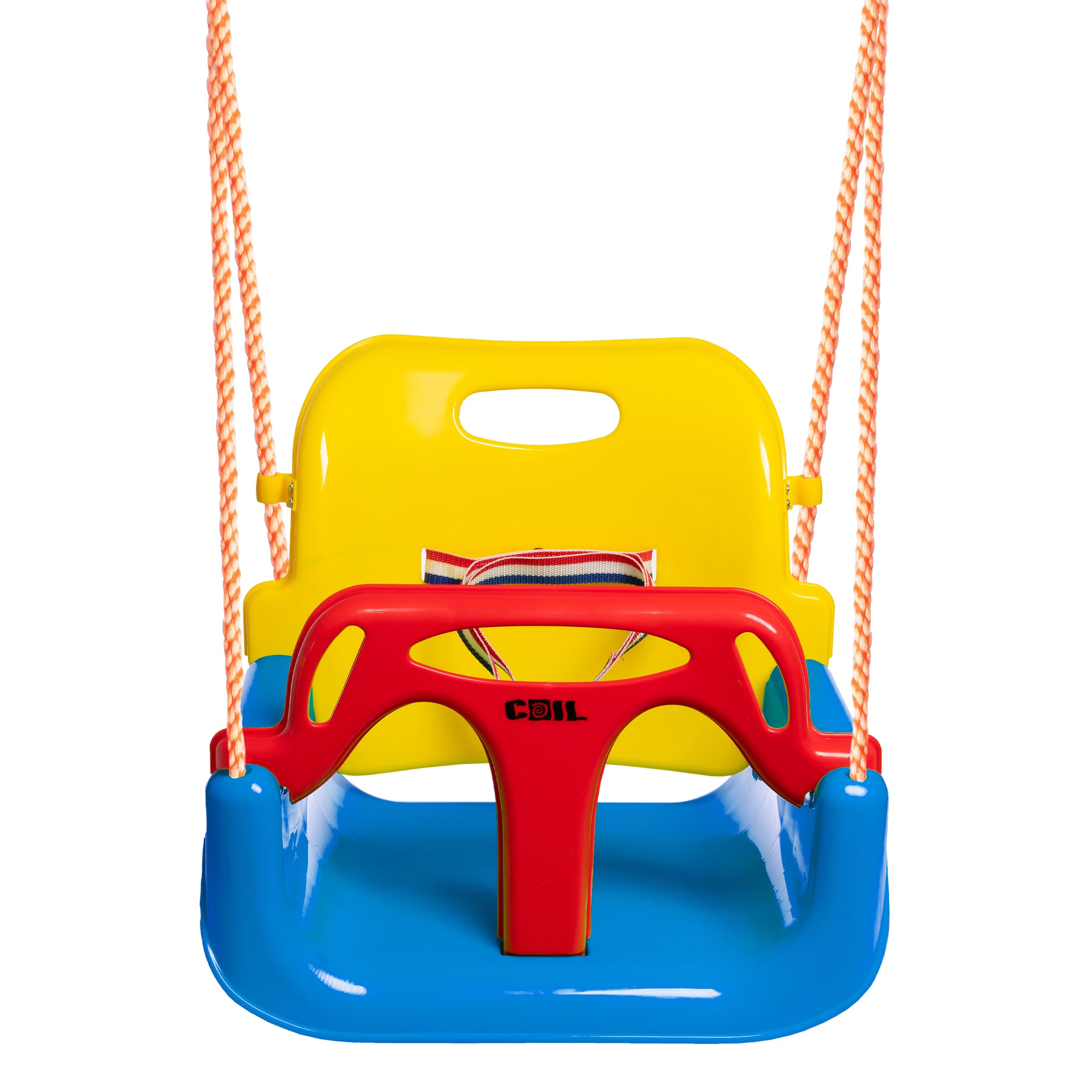 Coil Columpio para bebé, 3 en 1, Asiento de bebé Ajustable y con Columpio Creciente, Columpio de jardín para bebés y niños con Respaldo y cinturón de Seguridad, soporta hasta 60 kg