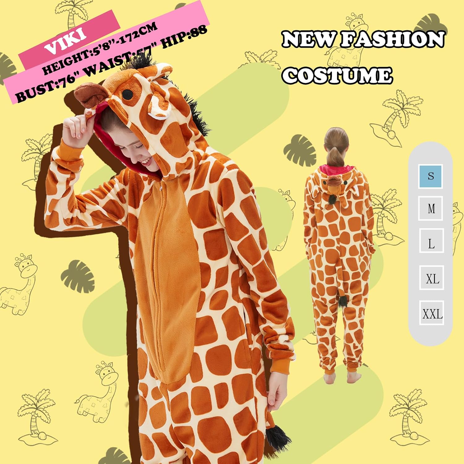 Adult Onesie Pajamas Halloween Costume Animal Cosplay Sleepwear image 5