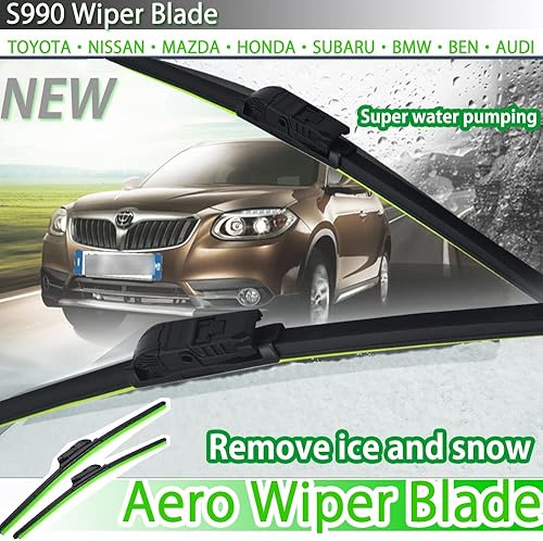 Miniatura 2 de PGMARO Limpiaparabrisas de coche de 26 pulgadas + 19 pulgadas para coche camión, furgoneta, SUV para todas las estaciones durable estable y