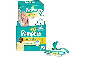 Pampers Swaddlers Diapers Size 1 with Baby Wipes