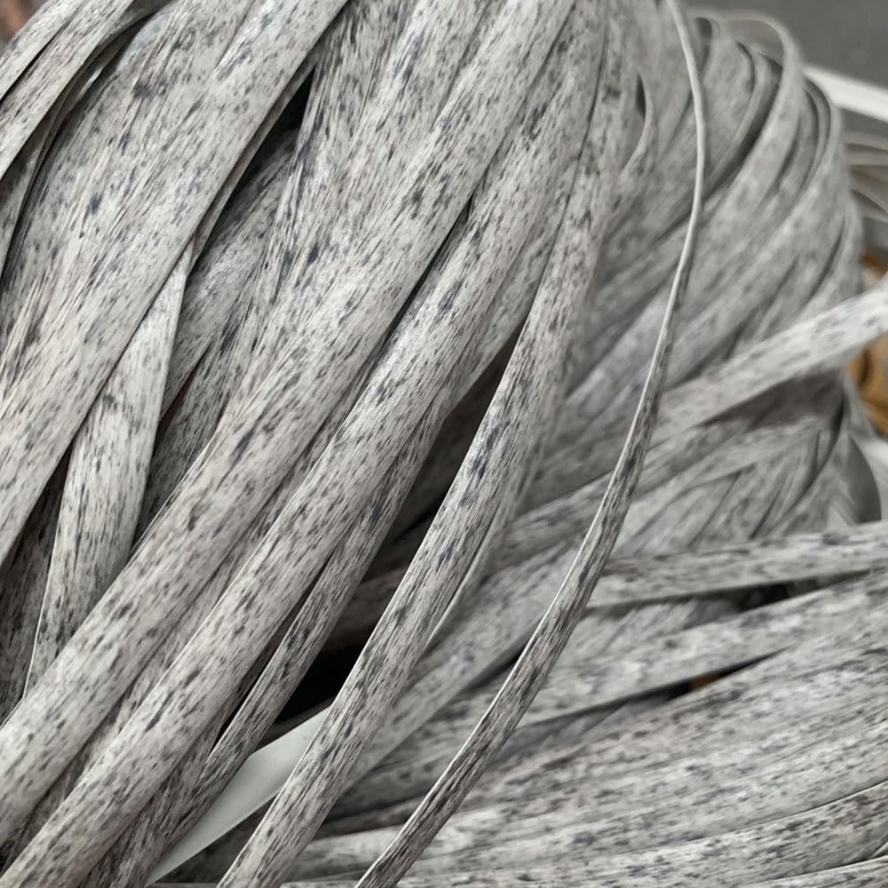Kit de réparation en osier, rotin synthétique plat tissé PE gris for la réparation de meubles, 1 pièce de 213 pieds(Wood Gray)
