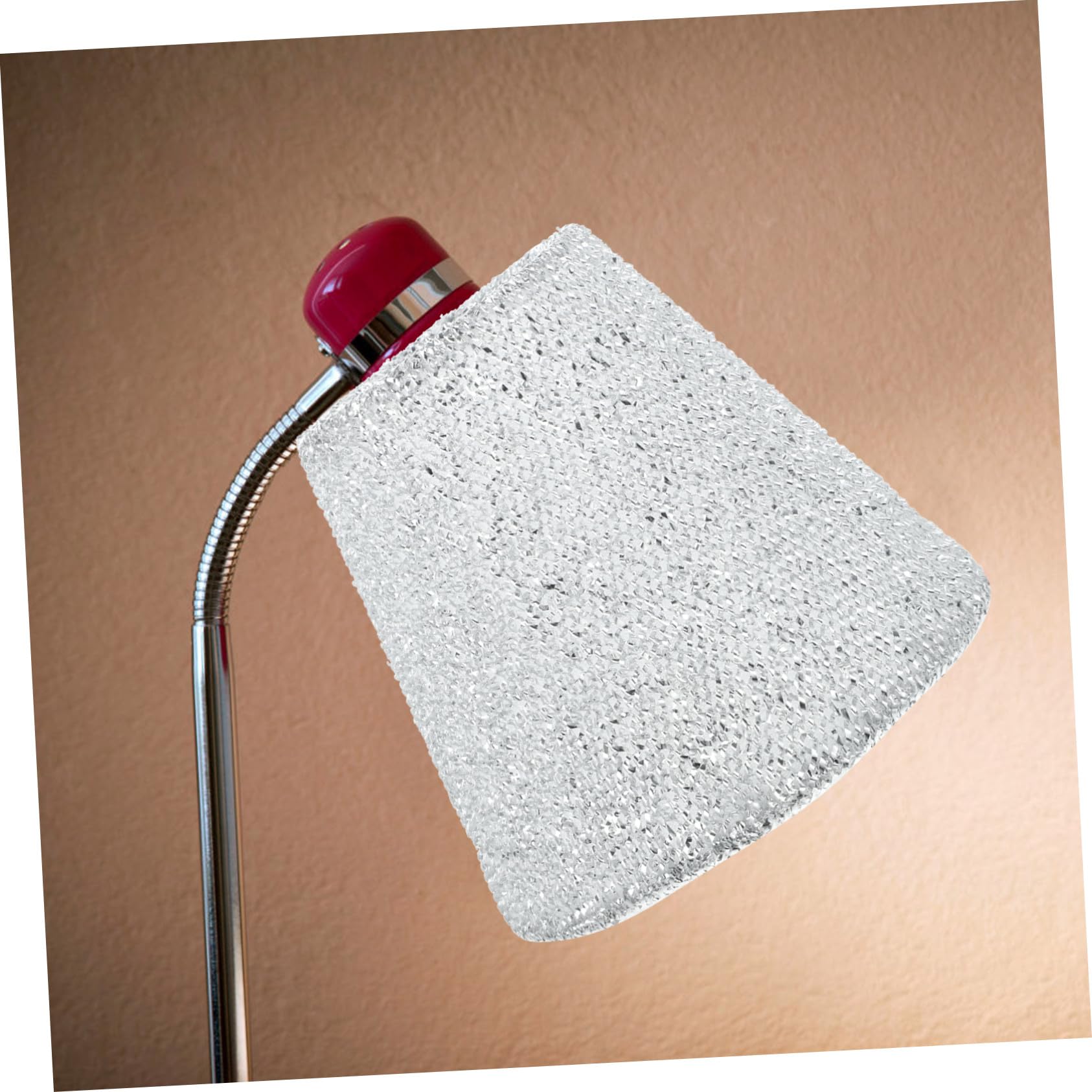 Mikikit Abat-jour en Tissu Argenté pour Lampe de Table E14, Résistant à L'usure, Crée une Ambiance Chaleureuse, pour Salon et Bureau