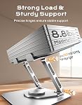 Zewwen 360° Flexible Rotating Laptop Stand for Desk, Ergonomic Adjustable Laptop Riser Holder with Dual-bar Support, Portable Computer Stand for MacBook Air Pro, Dell XPS, HP (10-16")