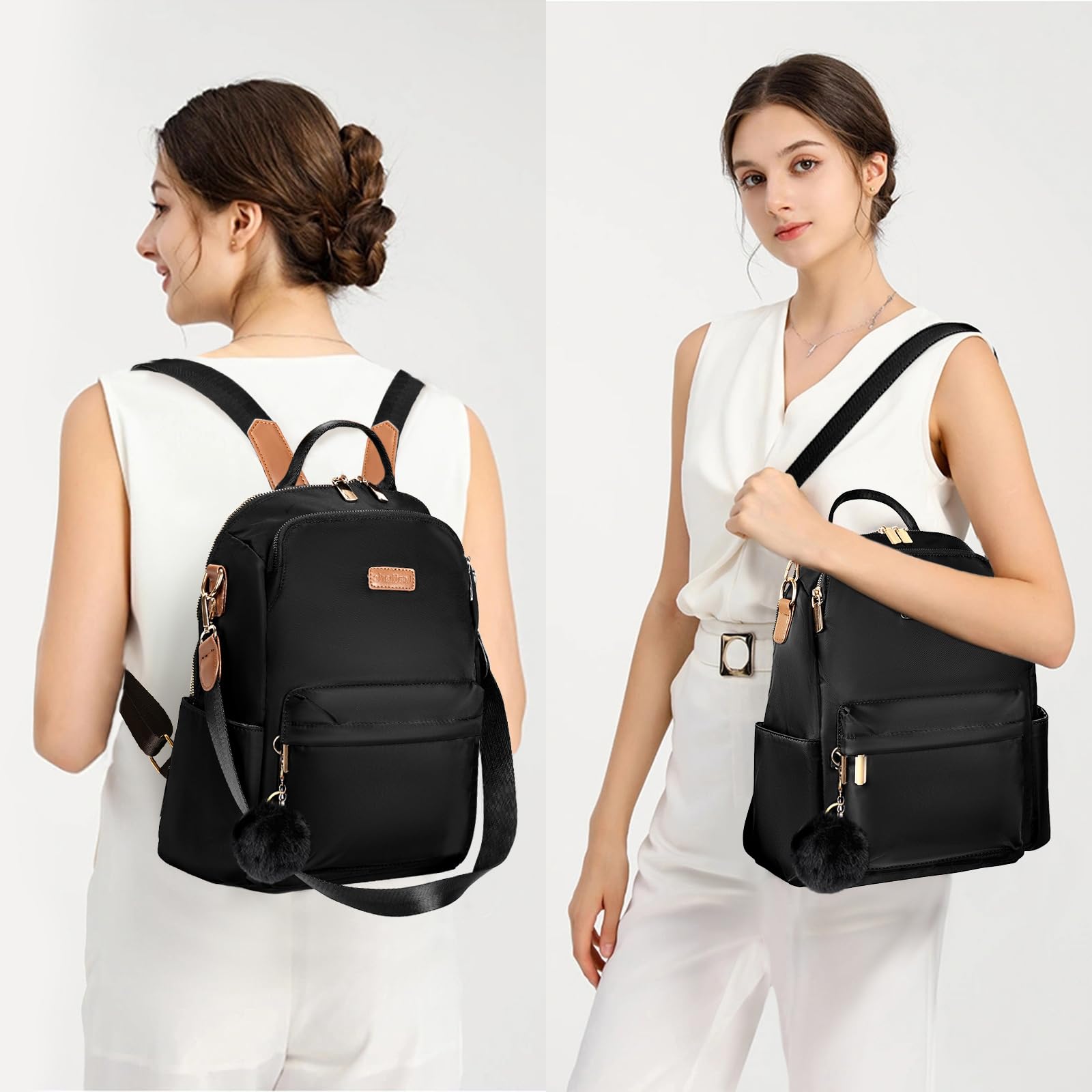 Leathario Zaino Donna Antifurto e Impermeabile, Zainetto, Zaini, Borsa Donna per Ufficio, Lavoro, Università, Viaggio