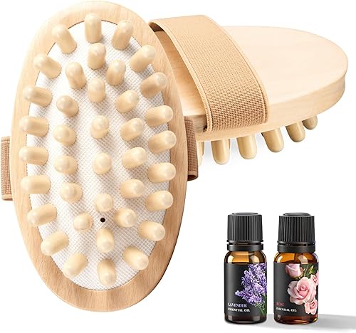2 paquetes de herramientas de masaje de terapia de madera, cepillo manual de masaje meridiano para esculpir el cuerpo, herramientas de terapia de