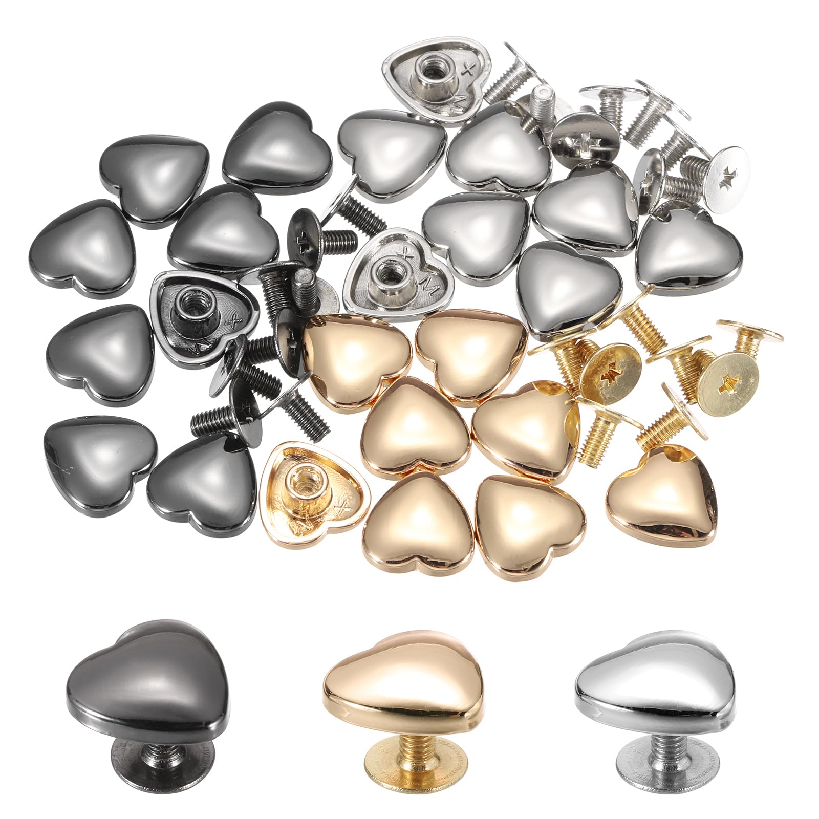 PATIKIL 12mm Heart Rivets