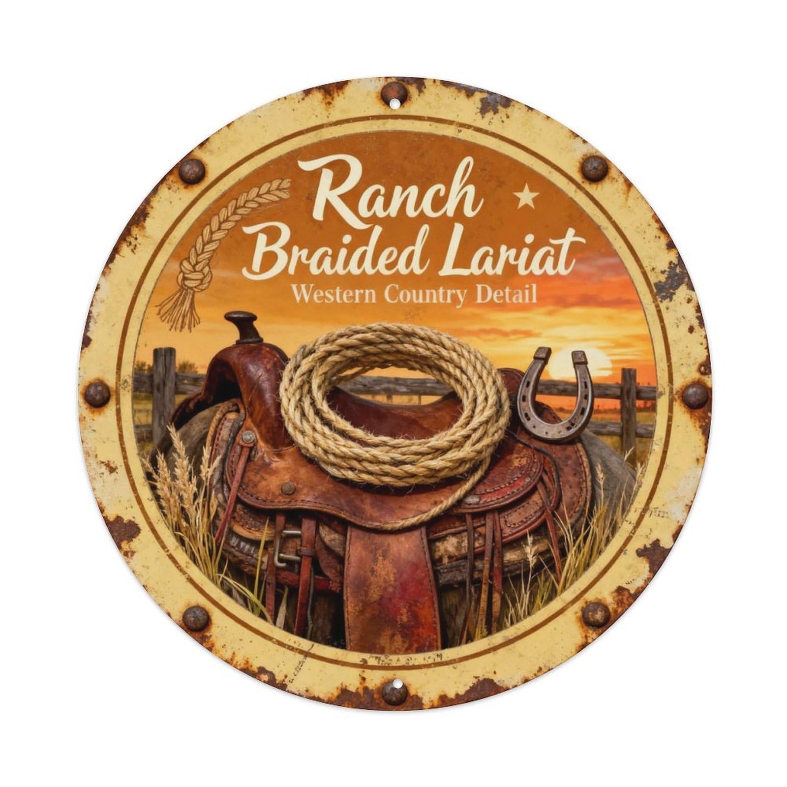 Ranch Braided Lariat Metal Tin Sign Plaque
