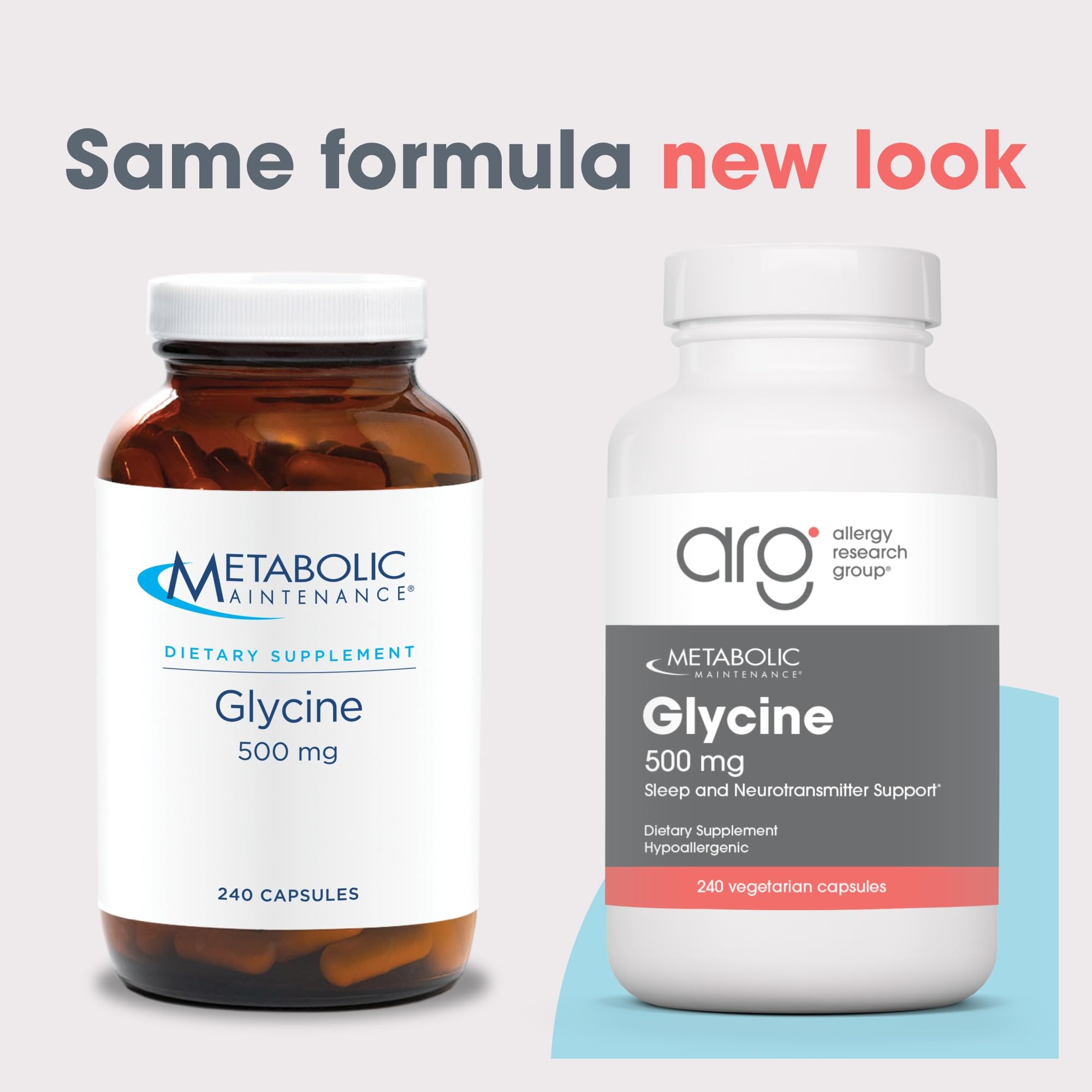 Metabolic Maintenance Glycine 500 mg, Sleep Support, 240 Count — Amazon image 3