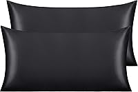 Vista 140 de NTBAY - Fundas de almohada de satén para cabello y piel, fundas de almohada sedosas de lujo con cierre de sobre.