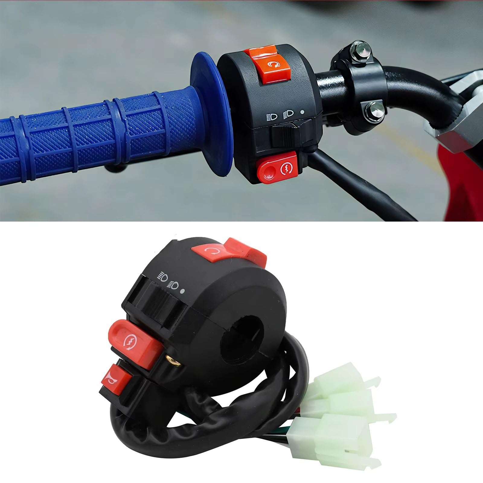 Controllo Manubrio Interruttore Moto Da 22mm Per Scooter ATV Universale Pulsante Luce Arresto Avviamento Indicatore Di Direzione Tromba Manubrio Kill Interruttore