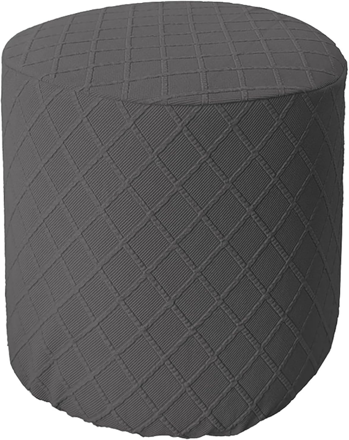 Ottoman Slipcover Round Stretch Velvet/Jacquard Round Ottoman Cover Thick Foot Stool Round Washable Storage Ottoman Cover Protector Footstool Cover with Elastic Bottom for Living Room(Color 19,D40xH40